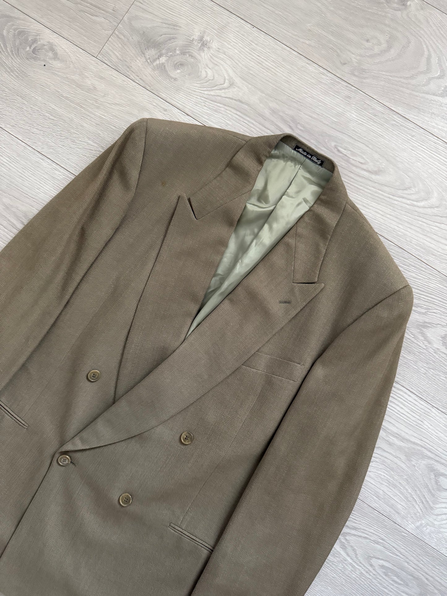 Giorgi Armani 1980s Pleated Double-Breasted Suit - Size L Jacket / 34" Waist