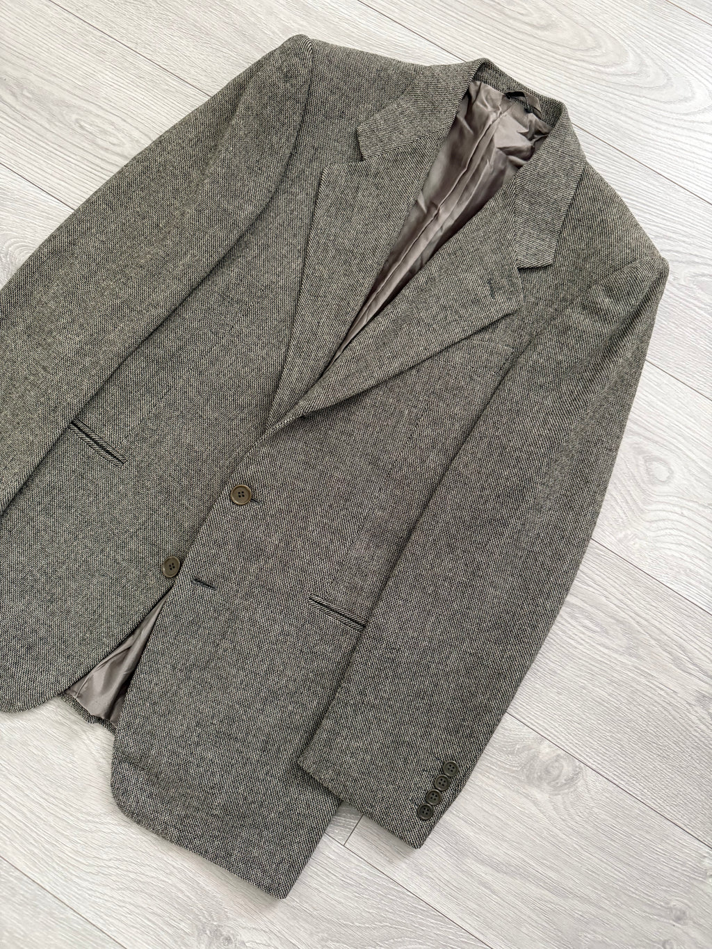 Giorgio Armani Black Label 1990s Textured Wool Check Sports Jacket Blazer - Size S