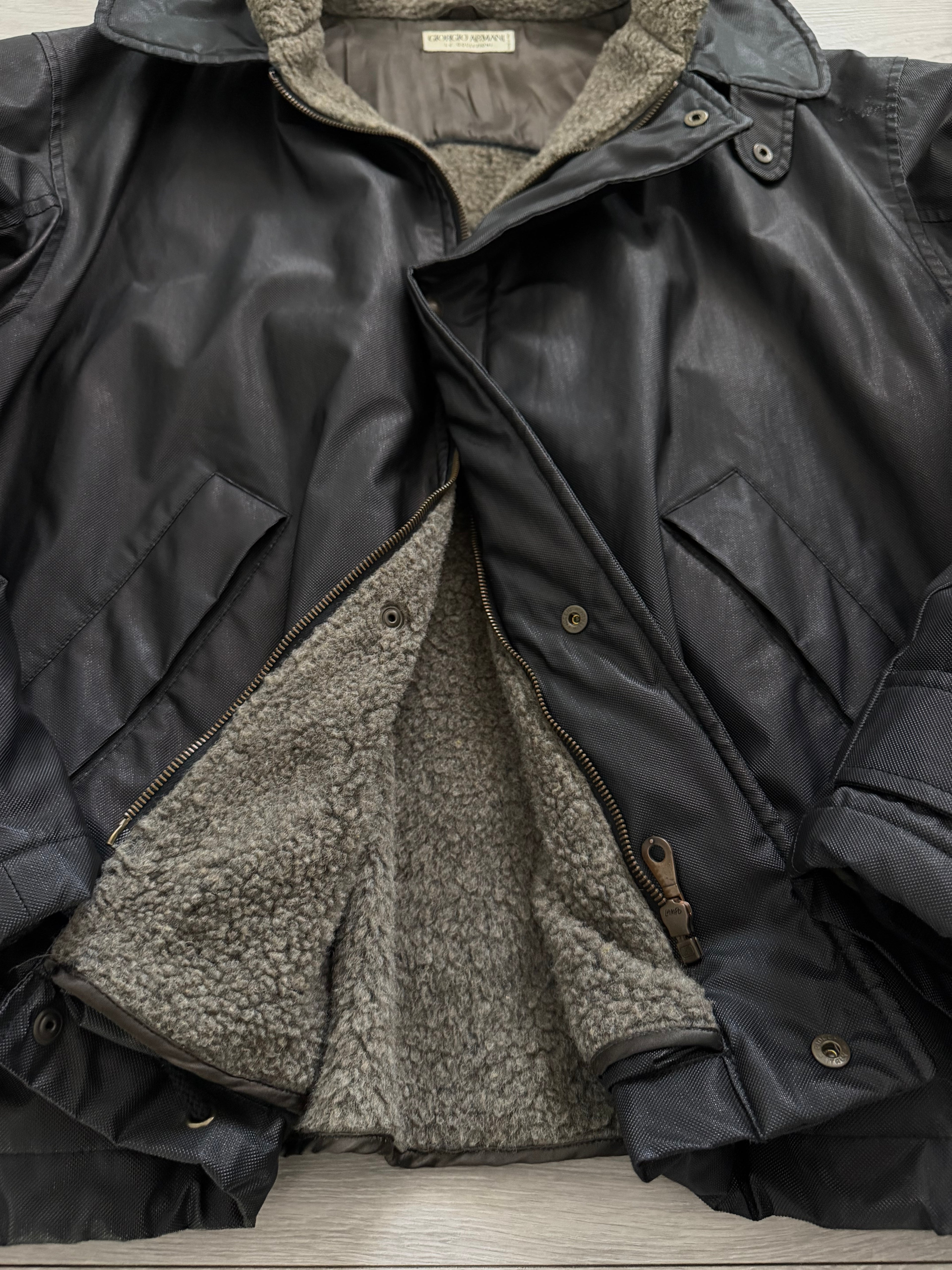Giorgio Armani 1980s Wool Lined Military Jacket - Size L