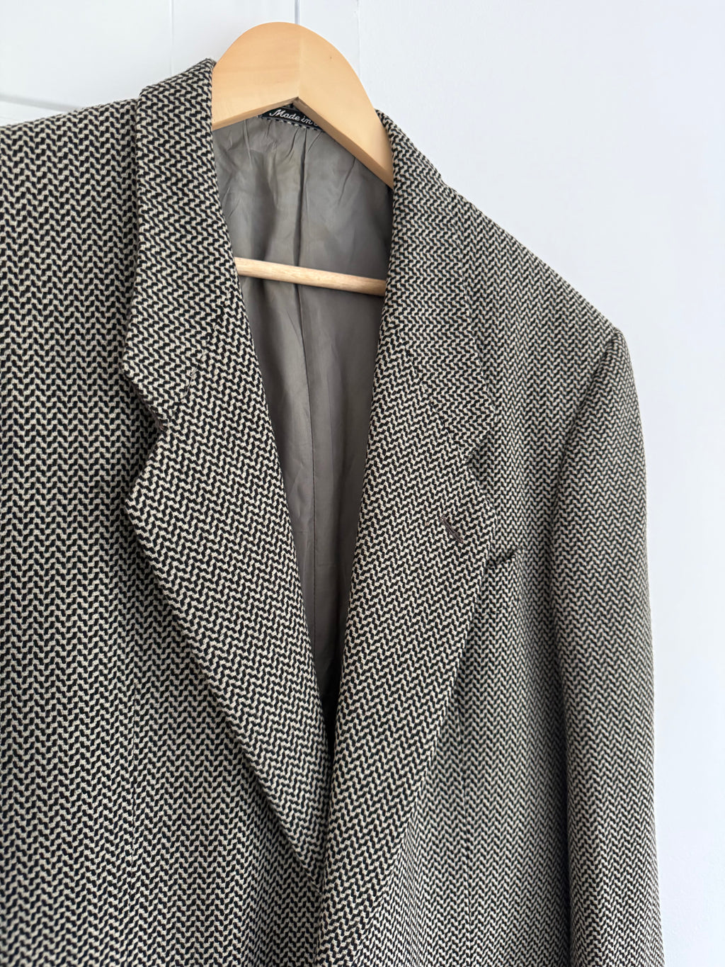 Giorgio Armani 1980s Wool Textured Sports Blazer Jacket - Size M