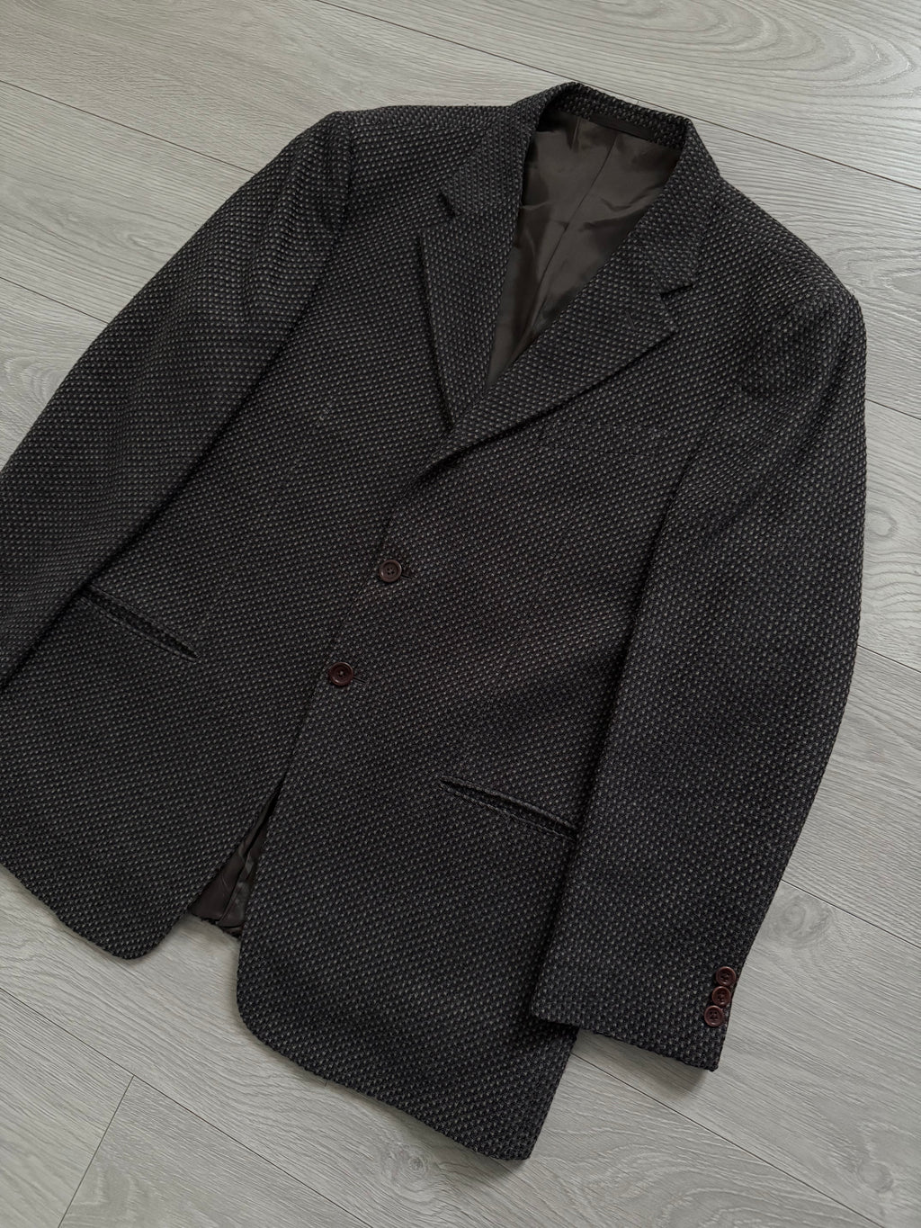 Armani 1990s Wool Textured Sports Jacket - Size XL