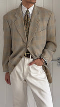Giorgio Armani 1980s 3B Linen Cotton Textured Sport Jacket Blazer - Size XL