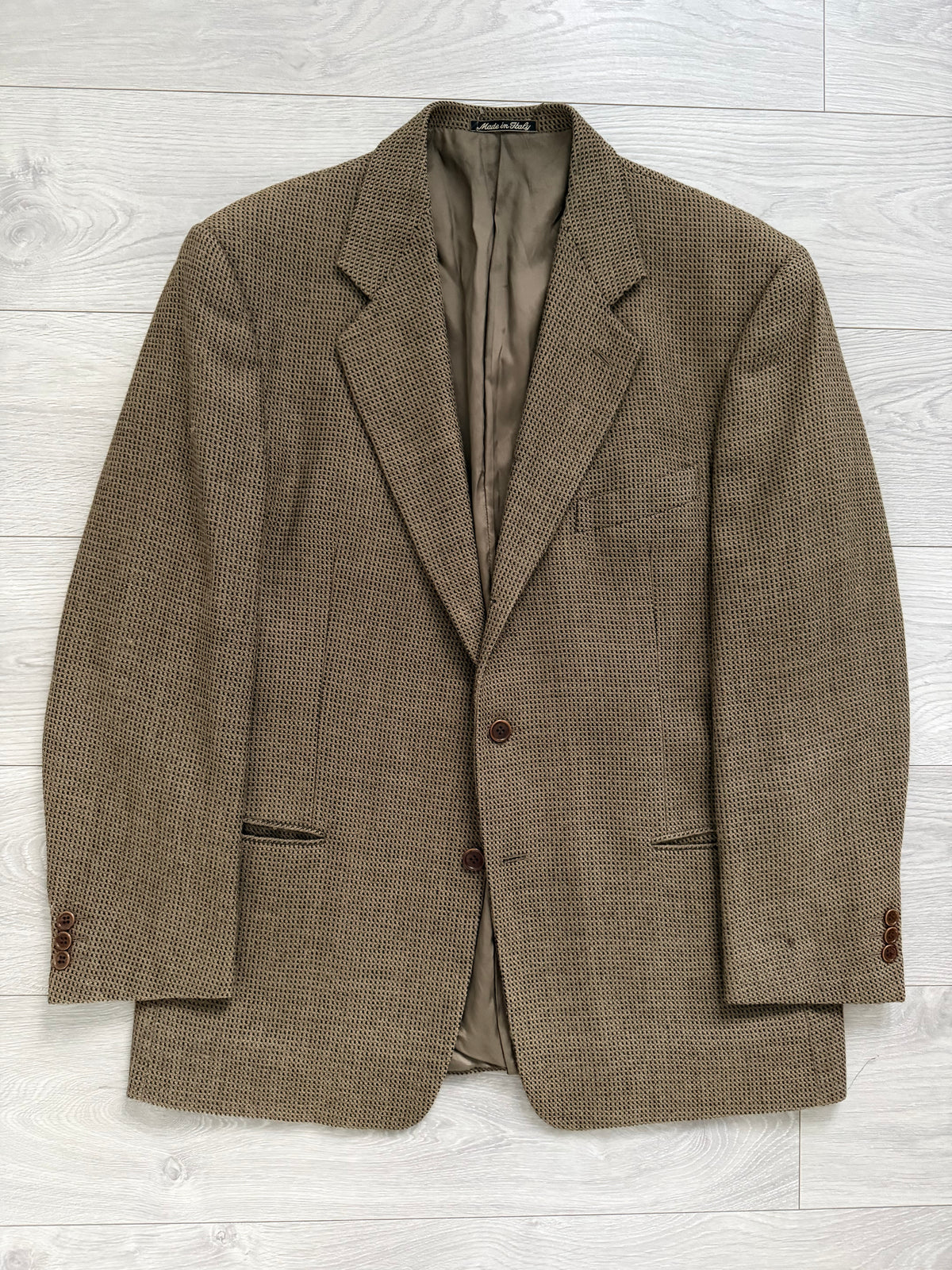 Mani Giorgio Armani 1980s Rolled 3B Wool Textured Sport Jacket Blazer - Size XL
