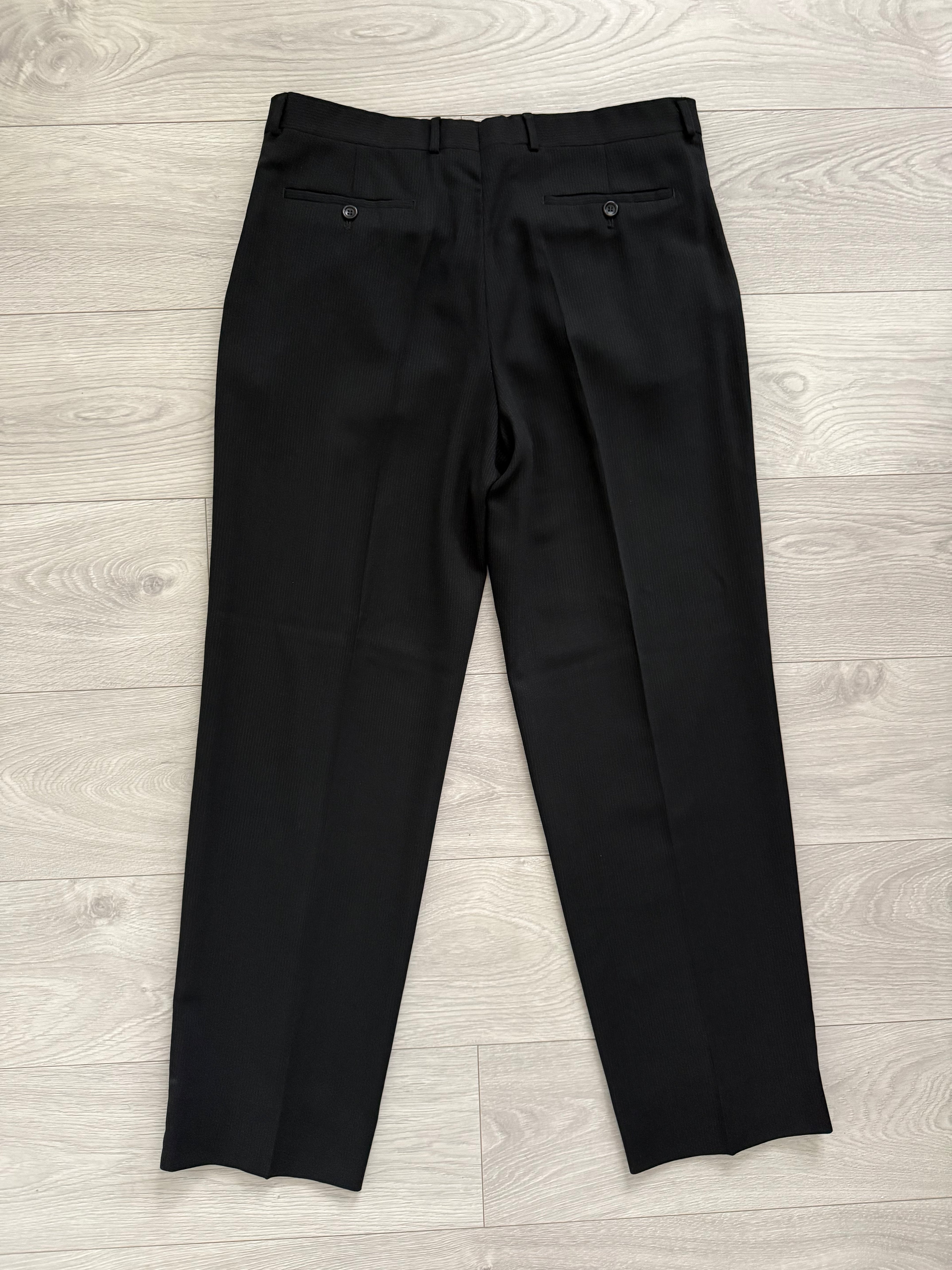 Armani 1990s 3B Draped Wool Black Suit - Size XL Jacket / 36" Waist