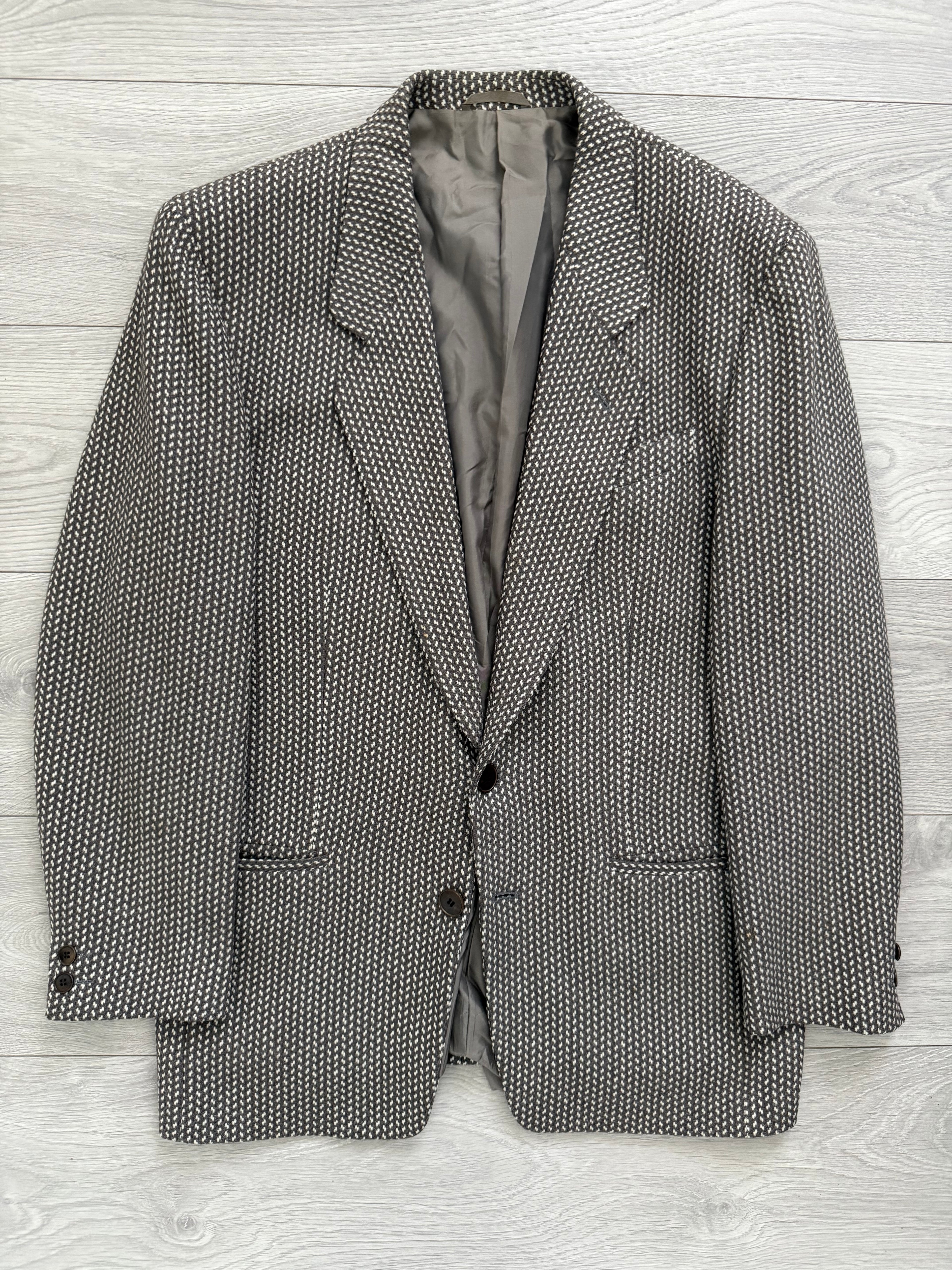 Basile 1980s 2B Textured Wool Sports Jacket Blazer - Size L