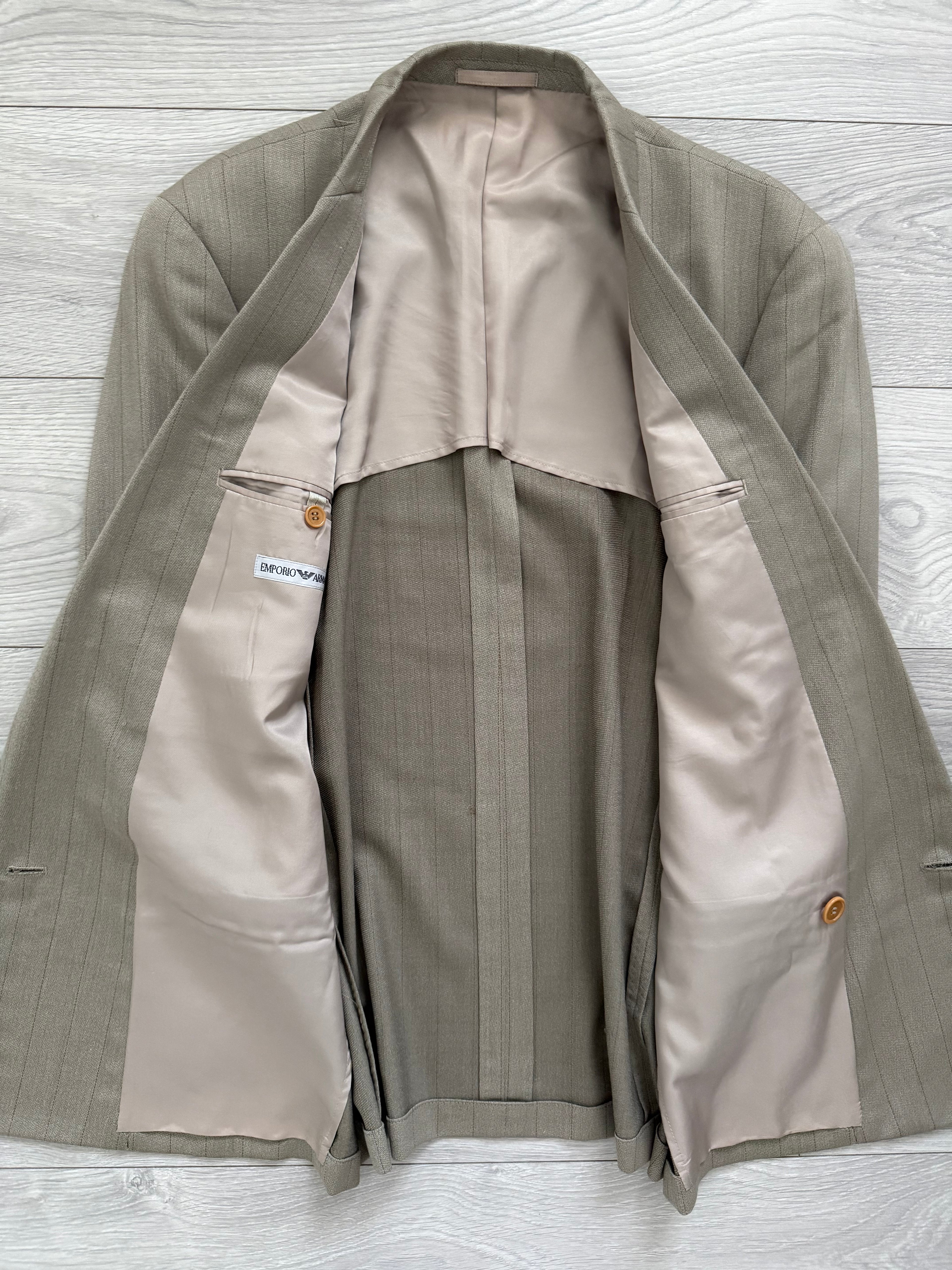 Emporio Armani 1990s Peaked Lapel Double Breasted Lightweight Wool Sports Jacket Blazer - Size M