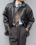 Sicons Armani 1980s Leather Hunting Jacket Coat - Size M