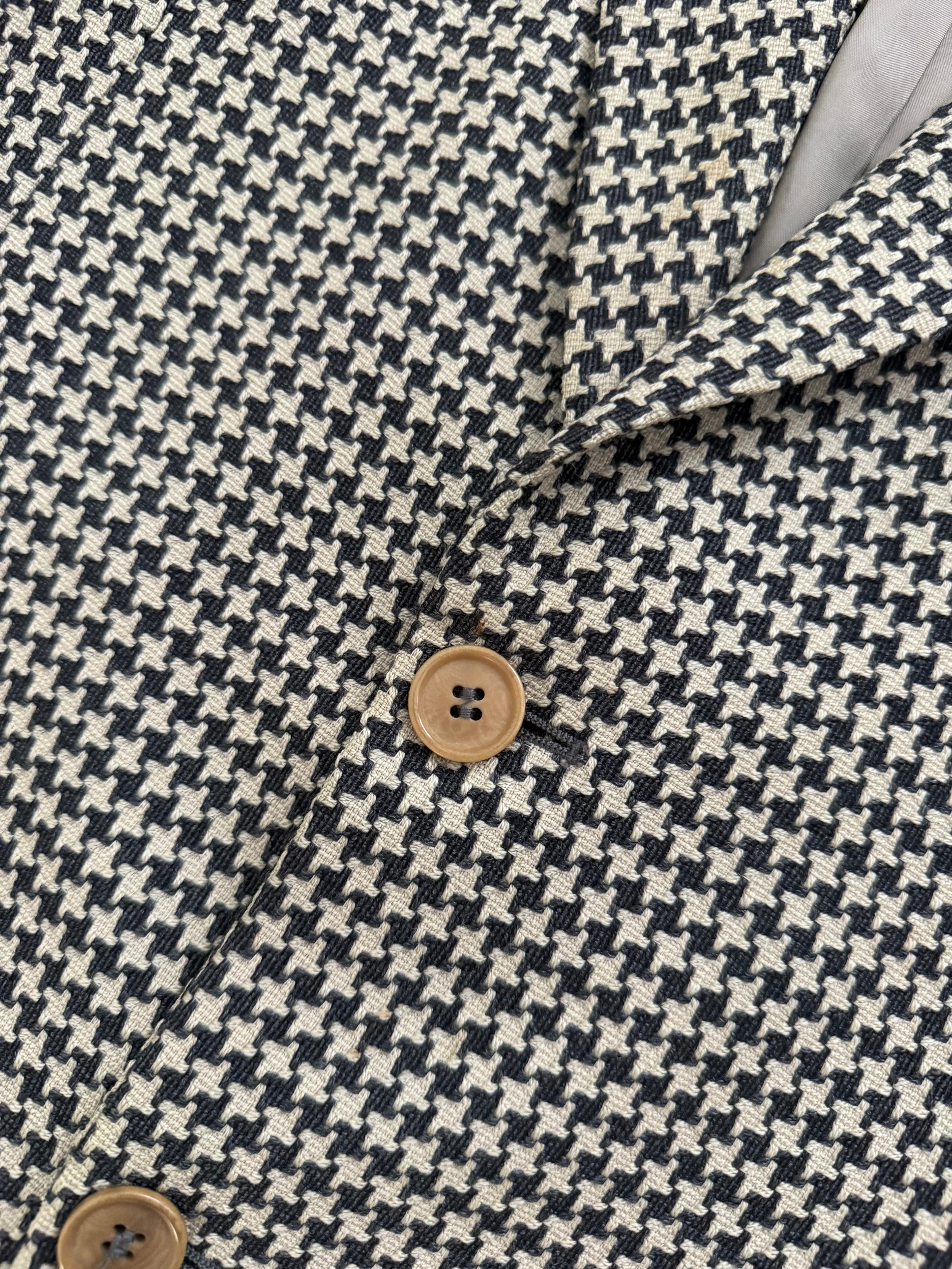 Emporio Armani 1990s 2B Houndstooth Wool Sports Blazer Jacket - Size S