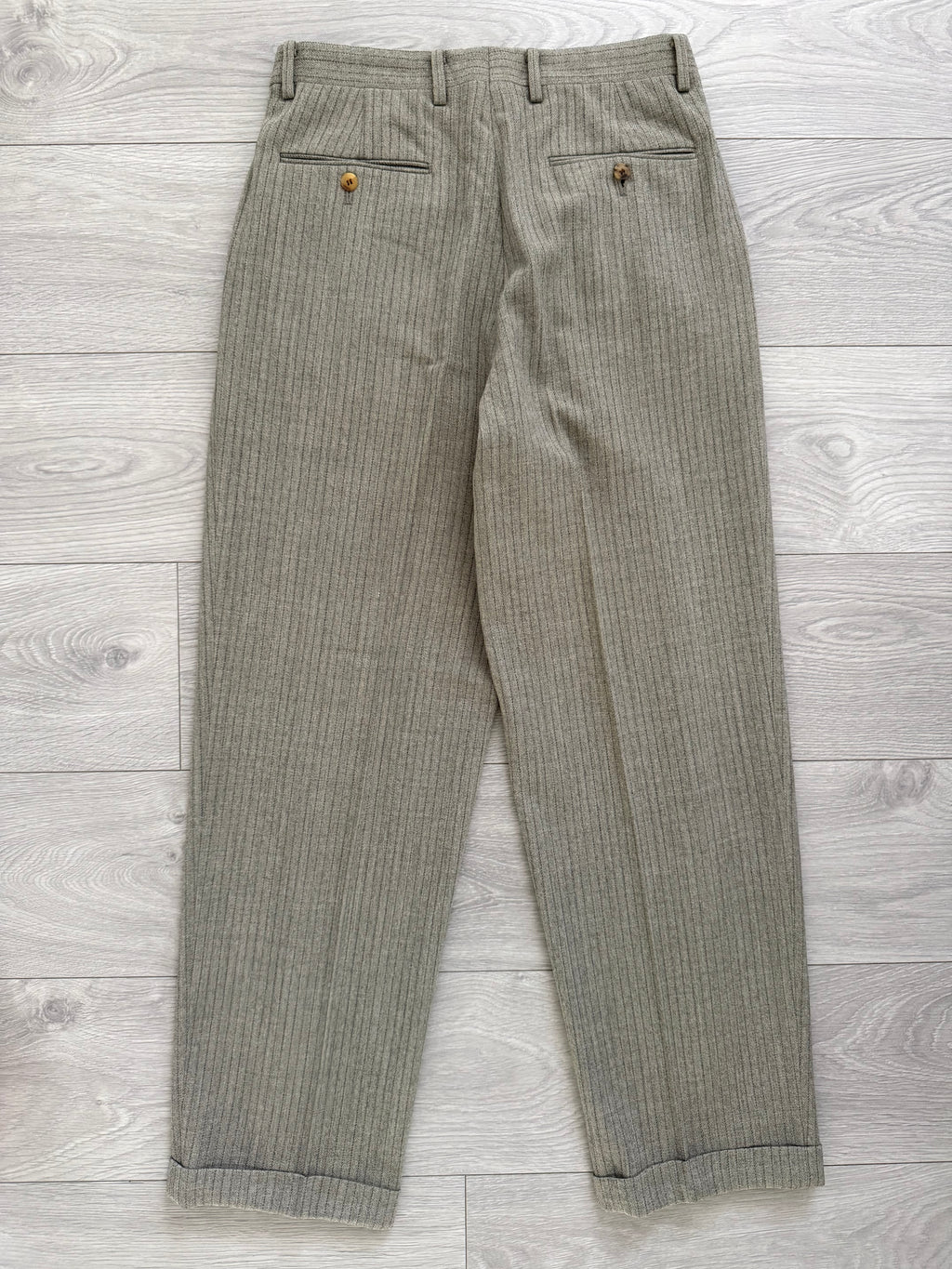 Basile 1980s Torello Viera Fabric Peaked Lapel Double Breasted Pleated Wool Suit - Size M Jacket / 31" Waist