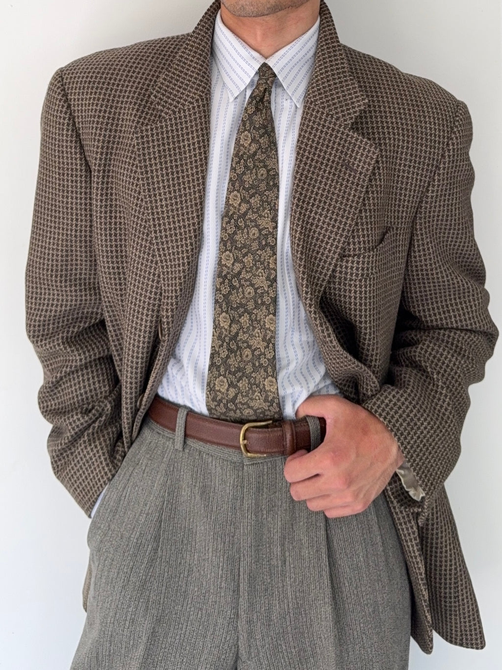 Valentino 1980s Textured 3B Wool Sports Blazer Jacket - Size XXL