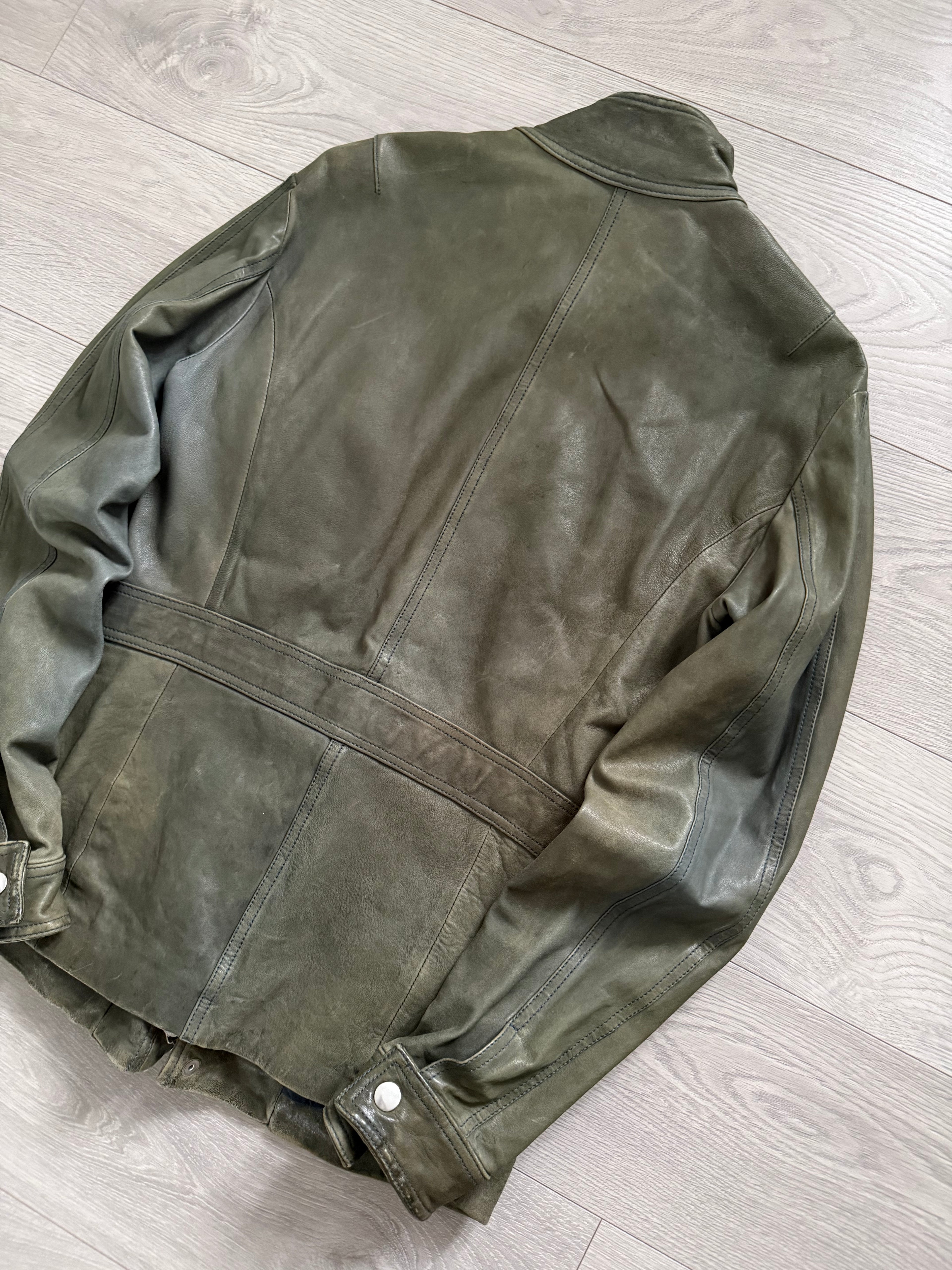 Emporio Armani FW2011 Overdyed Leather Jacket - Size S