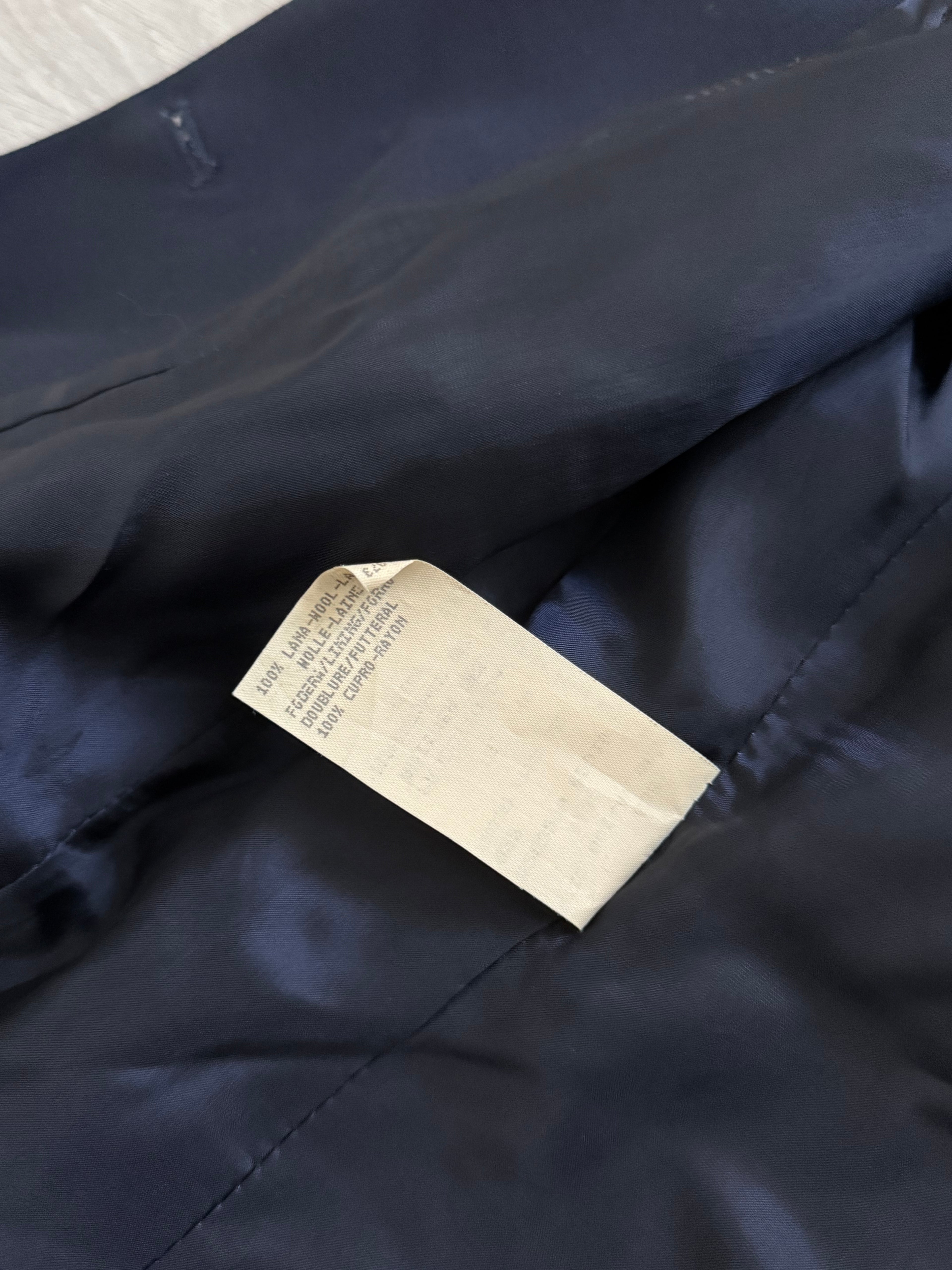 Emporio Armani AW1992 Womens Draped Wool Navy Suit - Size M Jacket / 28" Waist