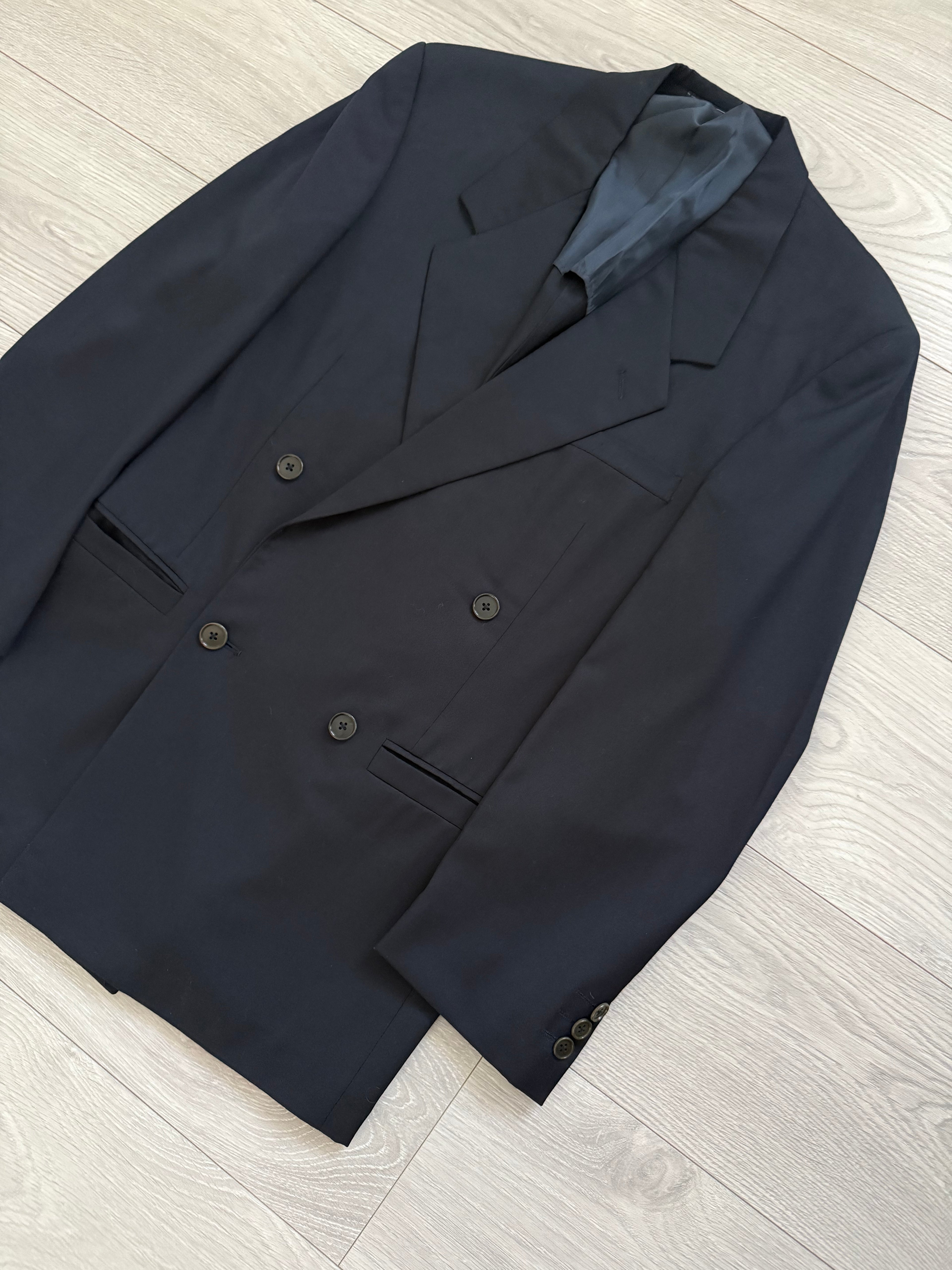 Versace 1980s Double Breasted Notch Lapel Wool Sports Blazer Jacket - Size S