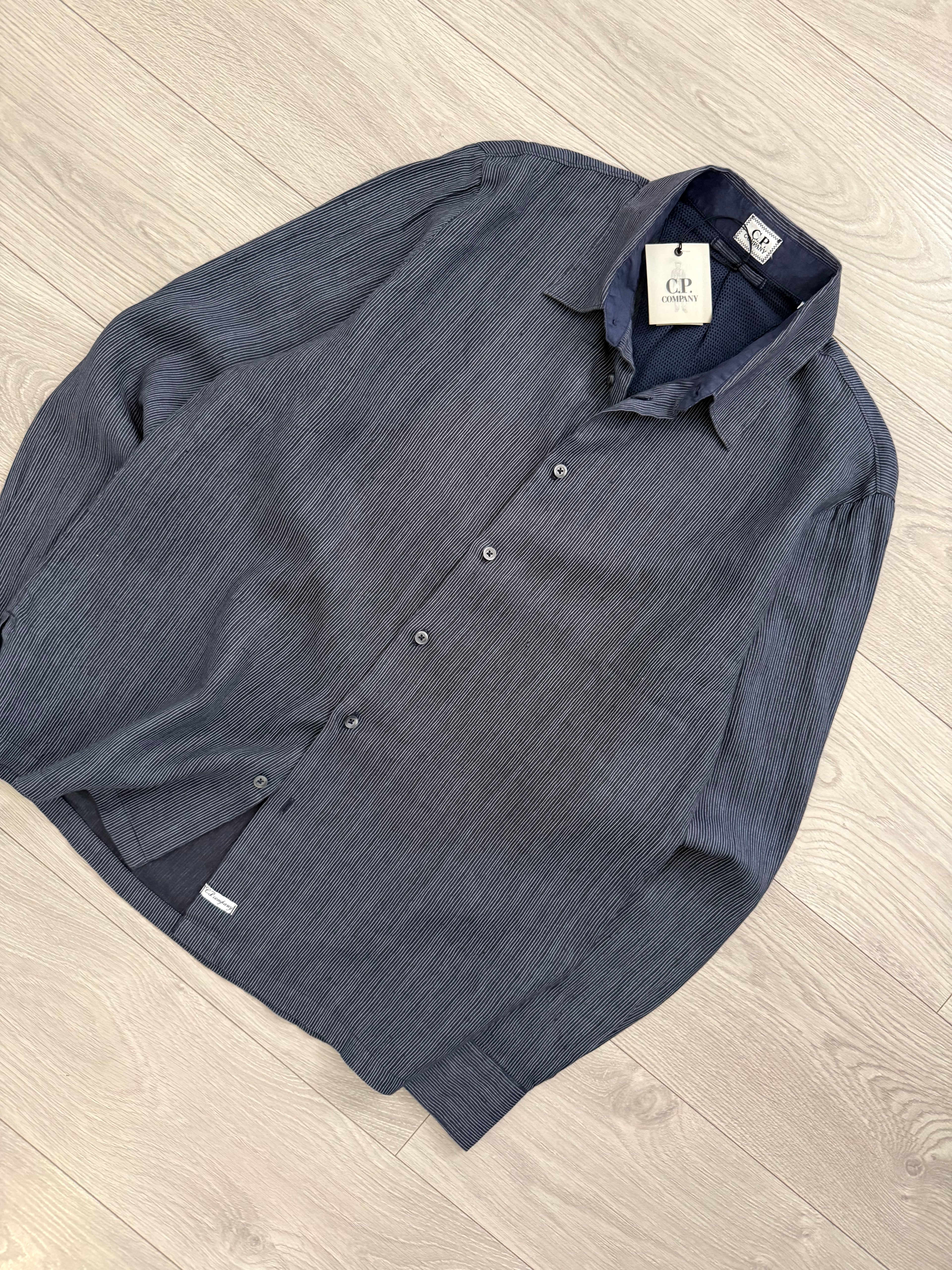 C.P. Company SS2006 Garment Dyed Striped Linen Shirt - Size L