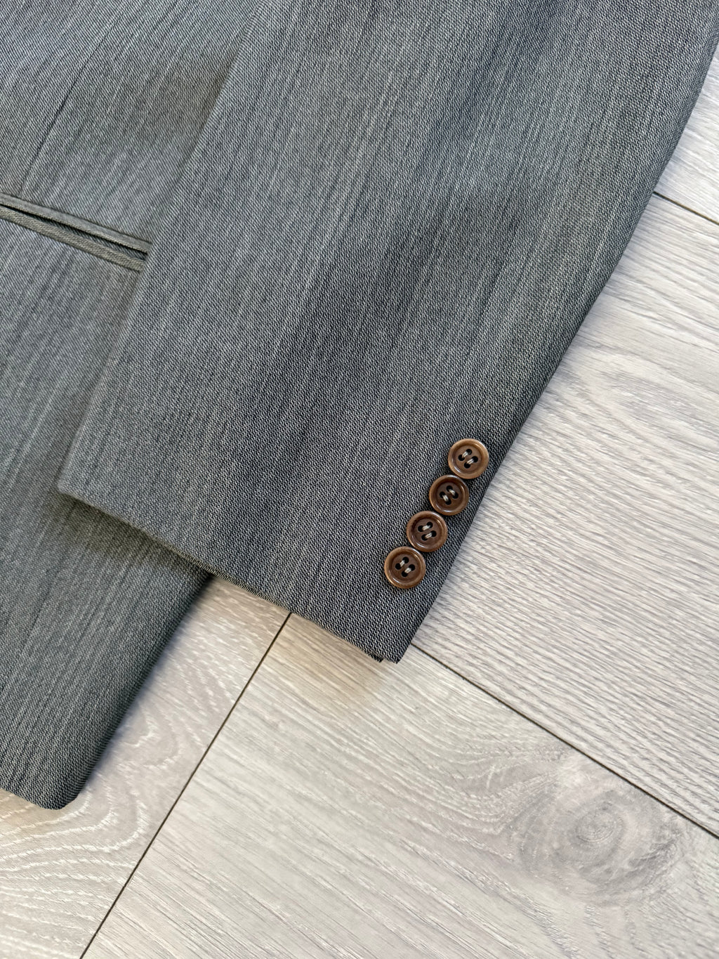 Valentino 1980s 2B Heathered Grey Wool Sports Blazer Jacket - Size L