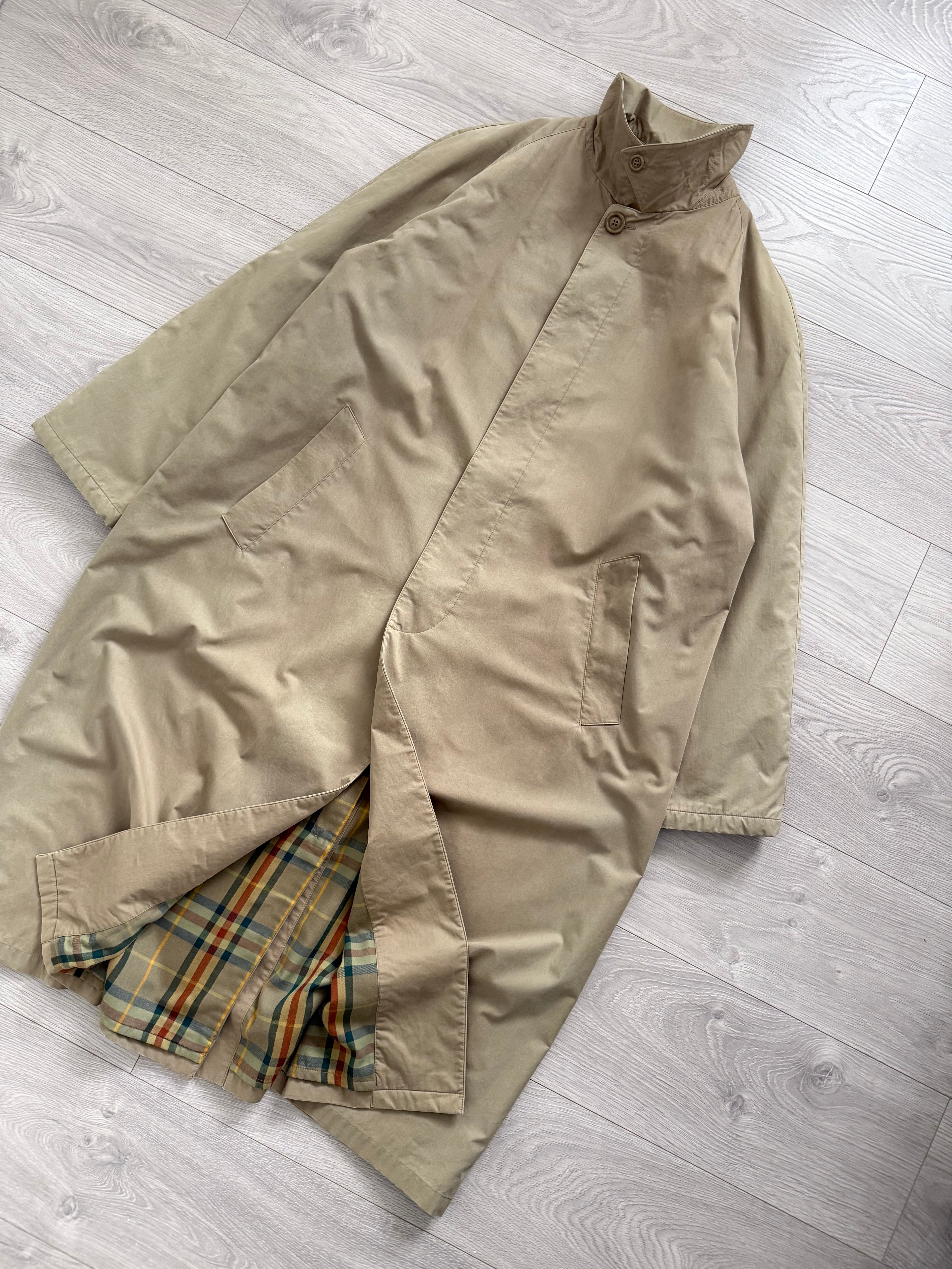 Emporio Armani 1990s Balmacaan Padded Trench Coat - Size L