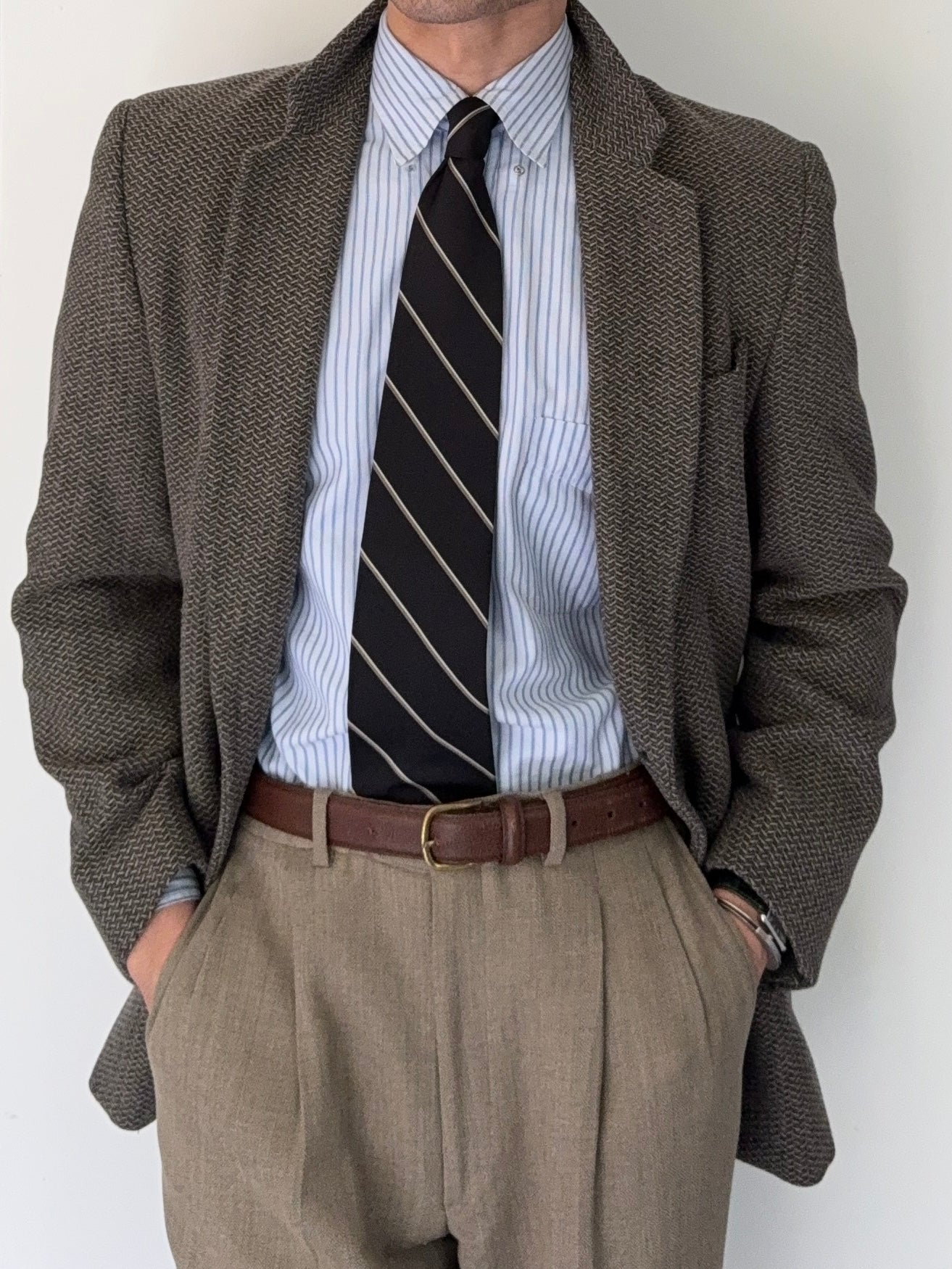 Emporio Armani SS1998 Micro-Herringbone Weave Sports Blazer Jacket - Size S