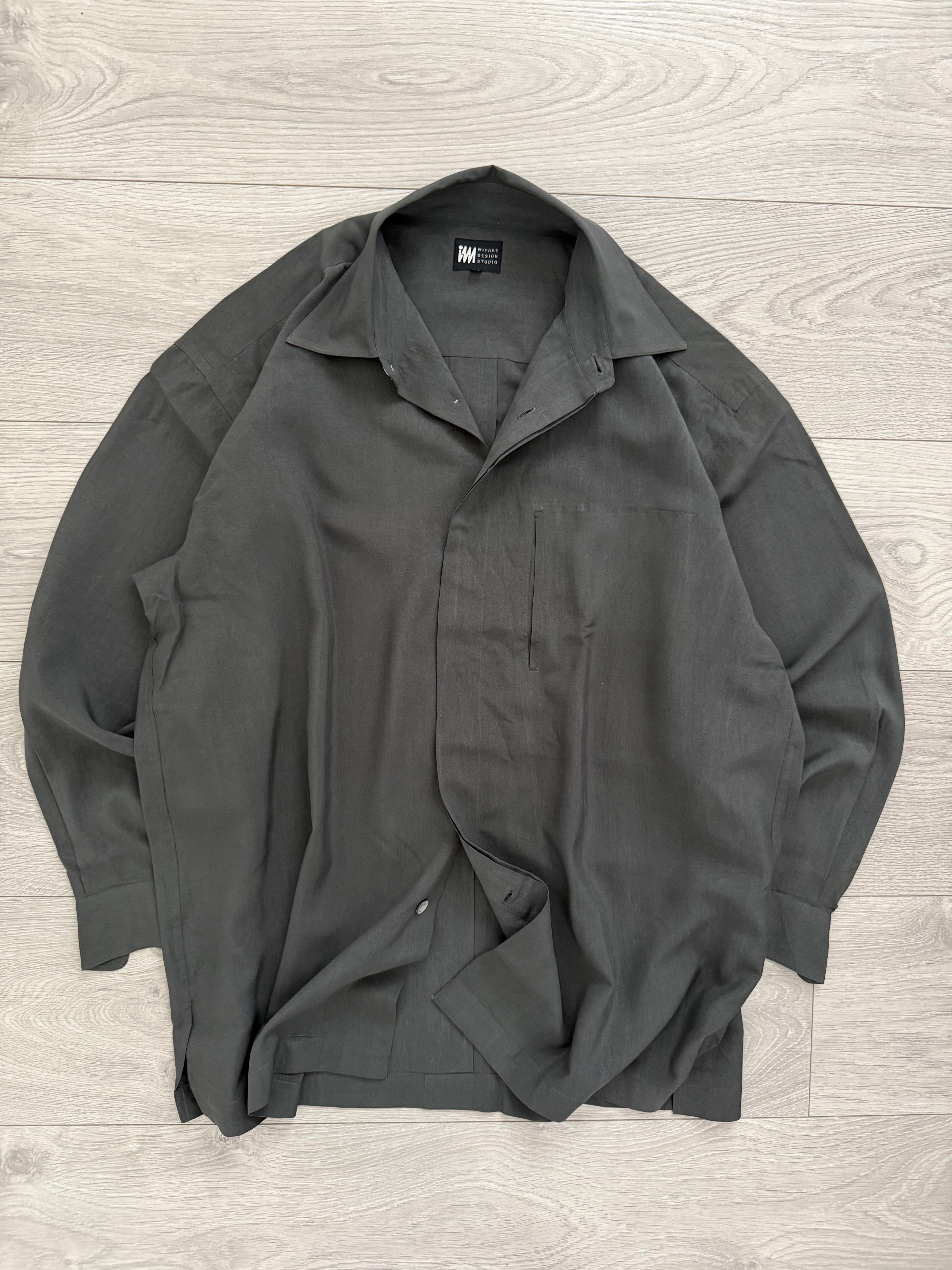 Issey Miyake 1990s Draped Chest Pocket Shirt - Size M