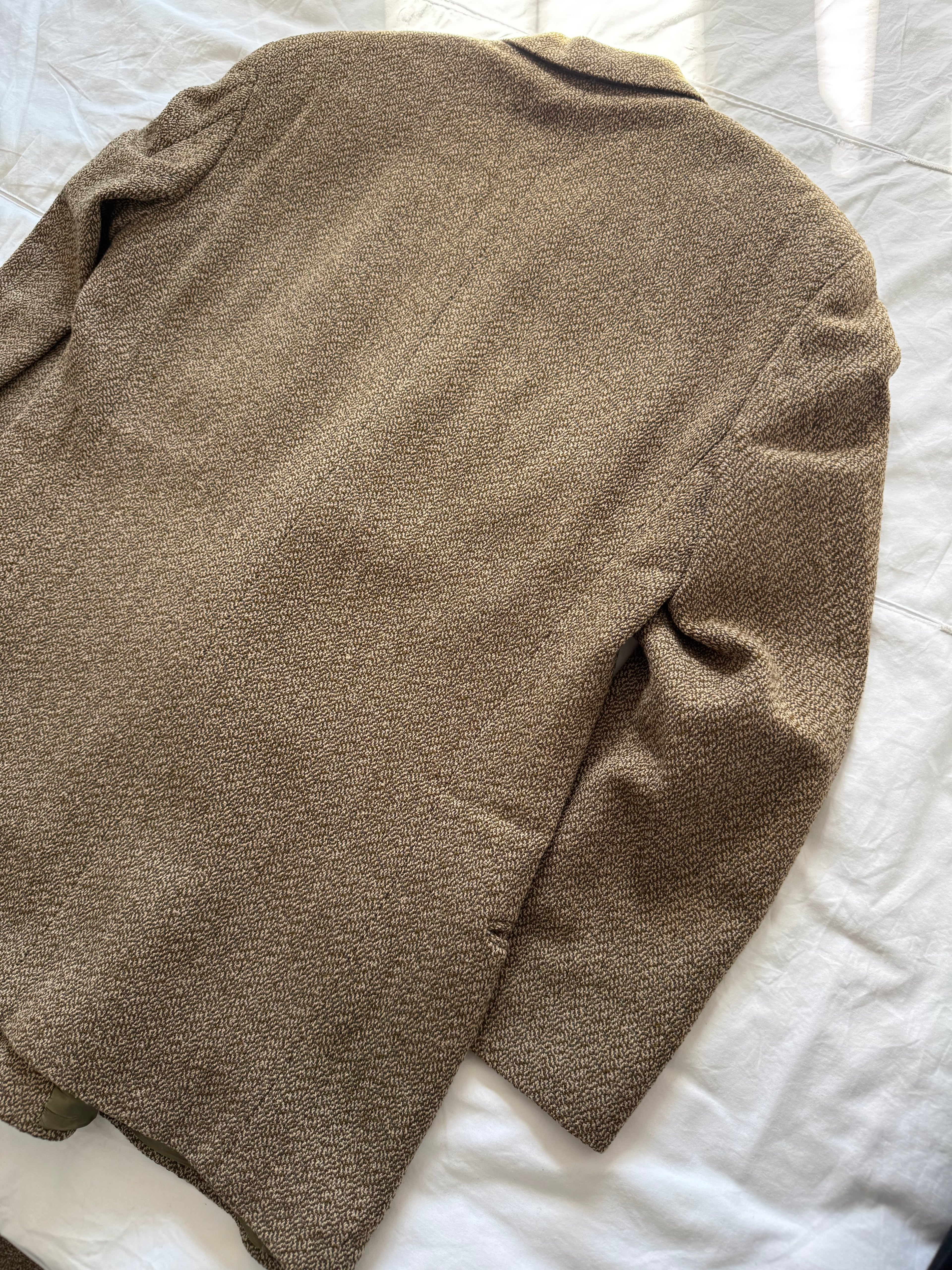 Giorgio Armani 1980s Peaked Lapel Double Breasted Textured Wool Sport Jacket Blazer - Size M
