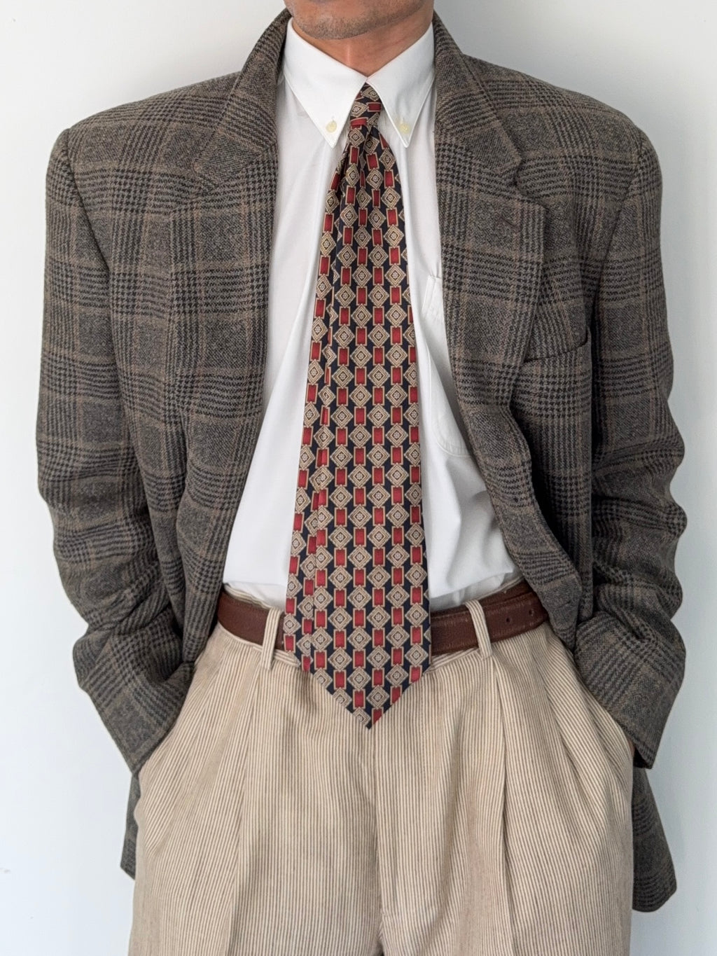 Giorgio Armani 1980s Rolled 3B Textured Wool Sport Jacket Blazer - Size XL