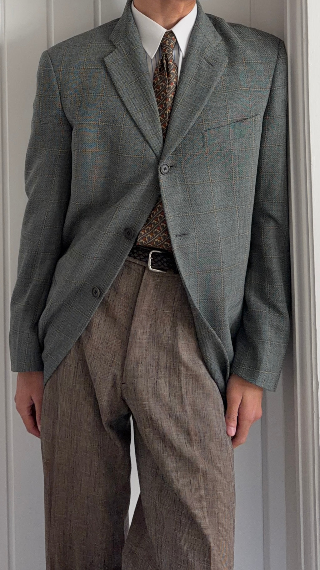 Giorgio Armani 1980s 3B Wool Textured Sport Jacket Blazer - Size M
