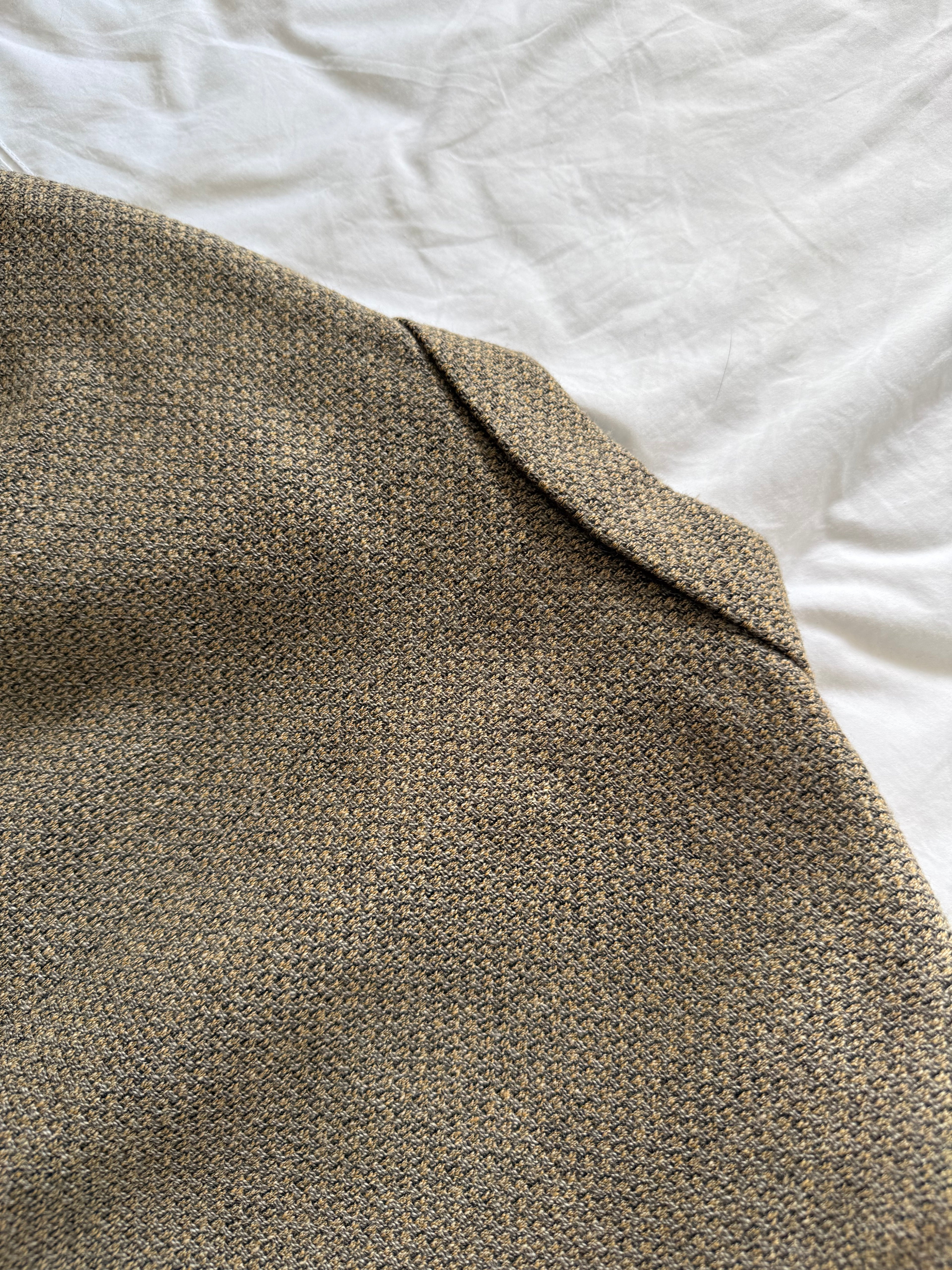 Giorgio Armani 1980s Peaked Lapel Double Breasted Textured Wool Sport Jacket Blazer - Size XXL