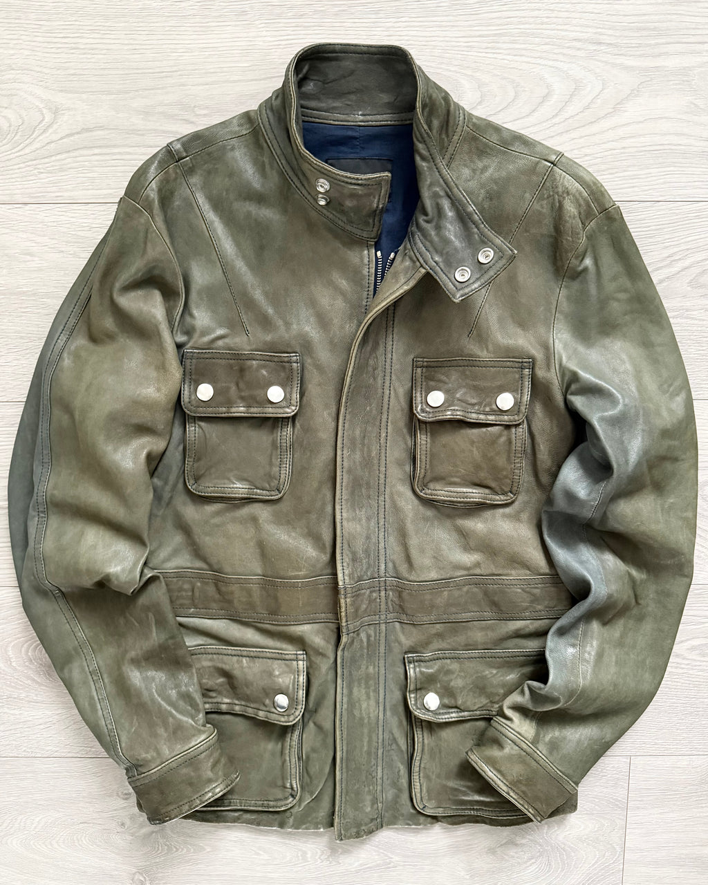 Emporio Armani FW2011 Overdyed Leather Jacket - Size S