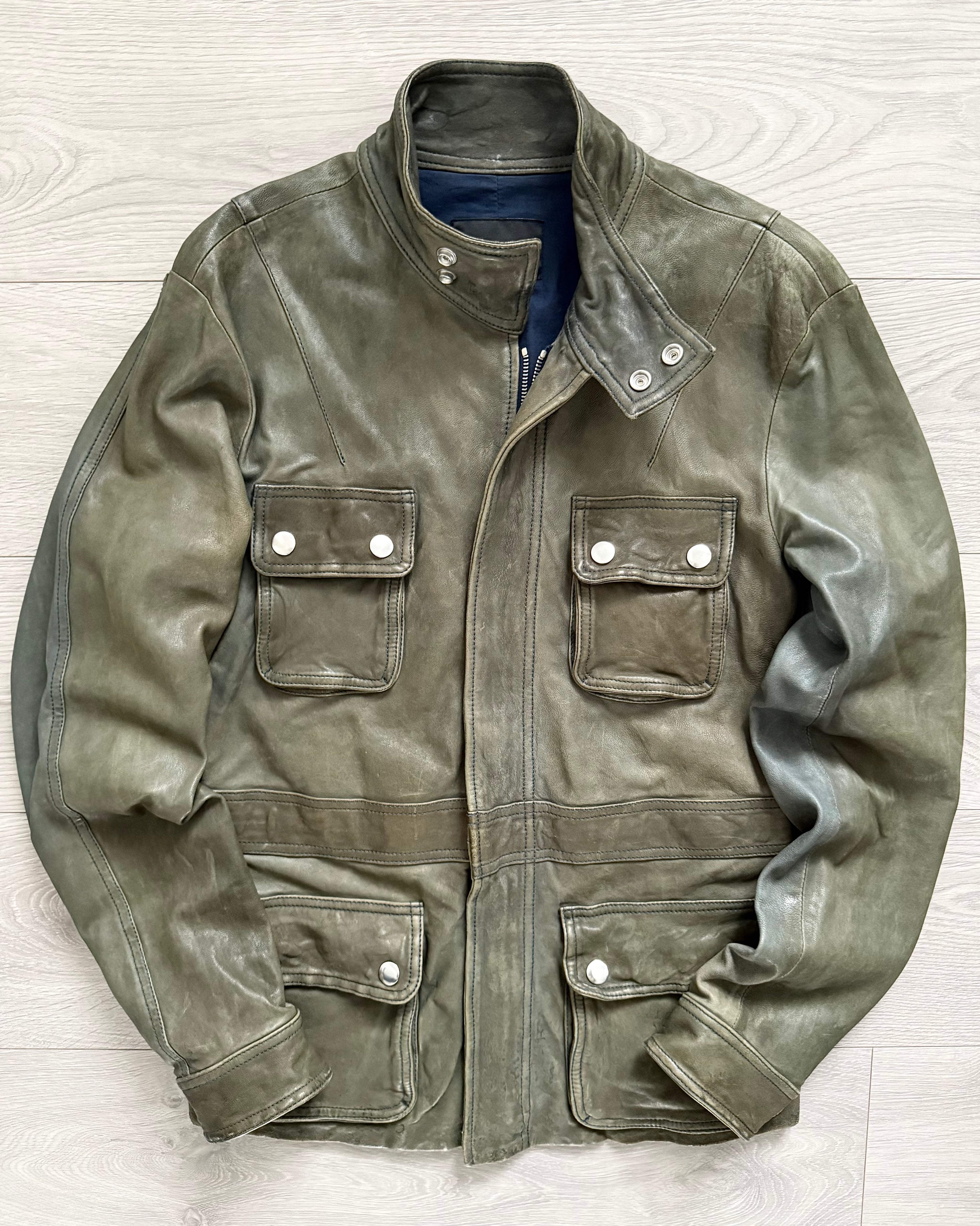 Emporio Armani FW2011 Overdyed Leather Jacket - Size S