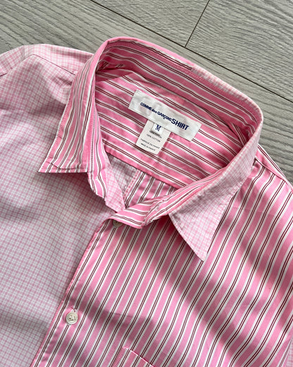 Comme Des Garcons SHIRT Pink Patchwork Shirt - Size M