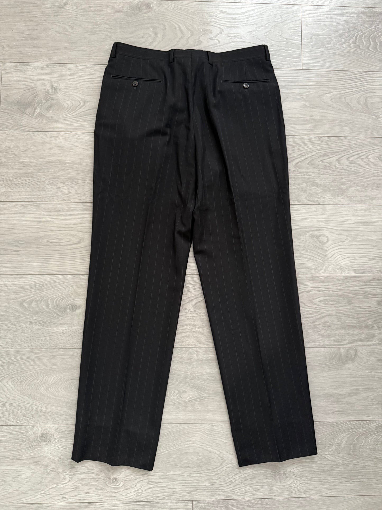 Armani 1990s Double Breasted Pleated Wool Suit - Size L Jacket / 34" Waist