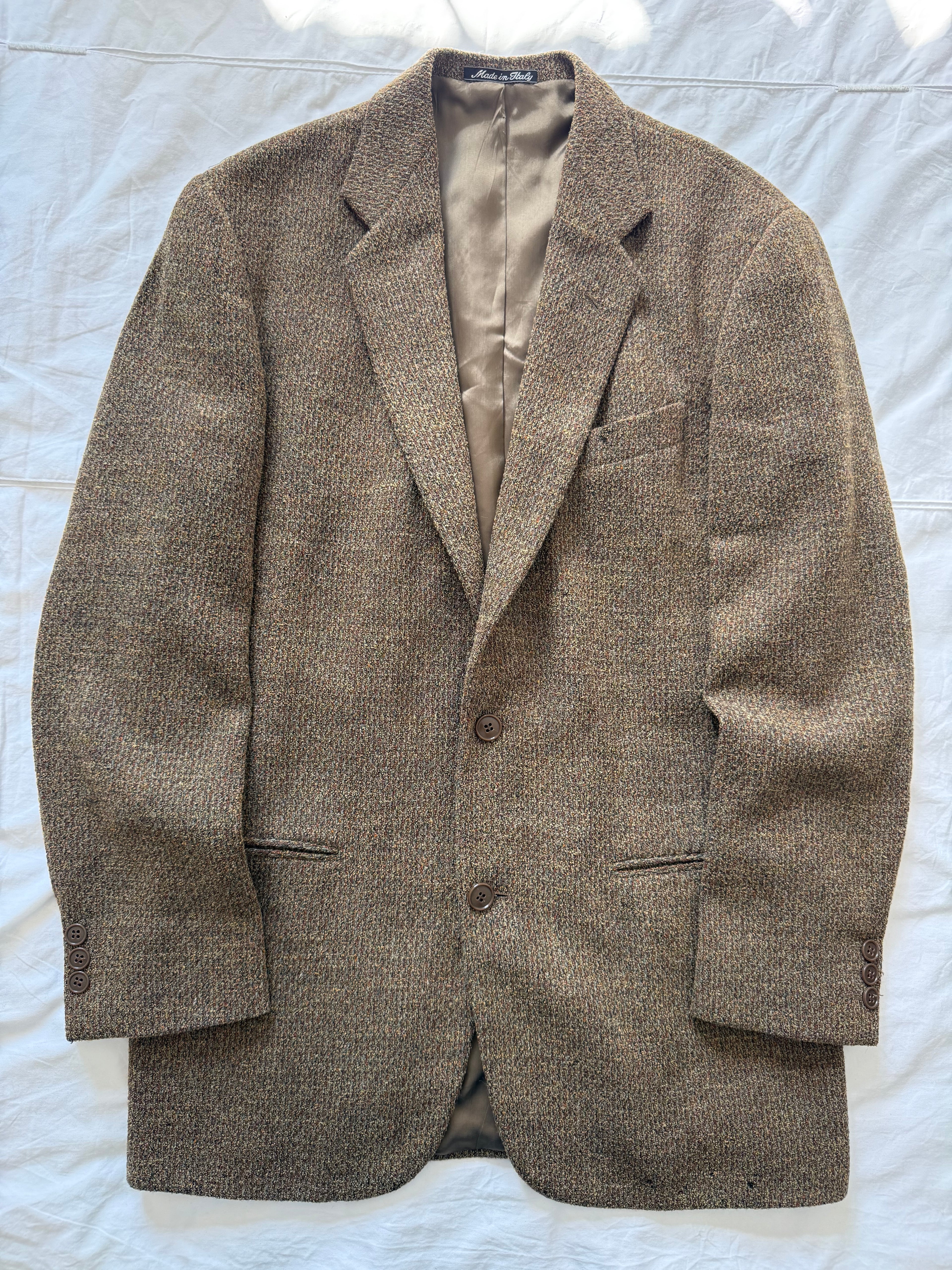 Giorgio Armani 1980s 2B Textured Speckled Wool Blend Sport Jacket Blazer - Size S