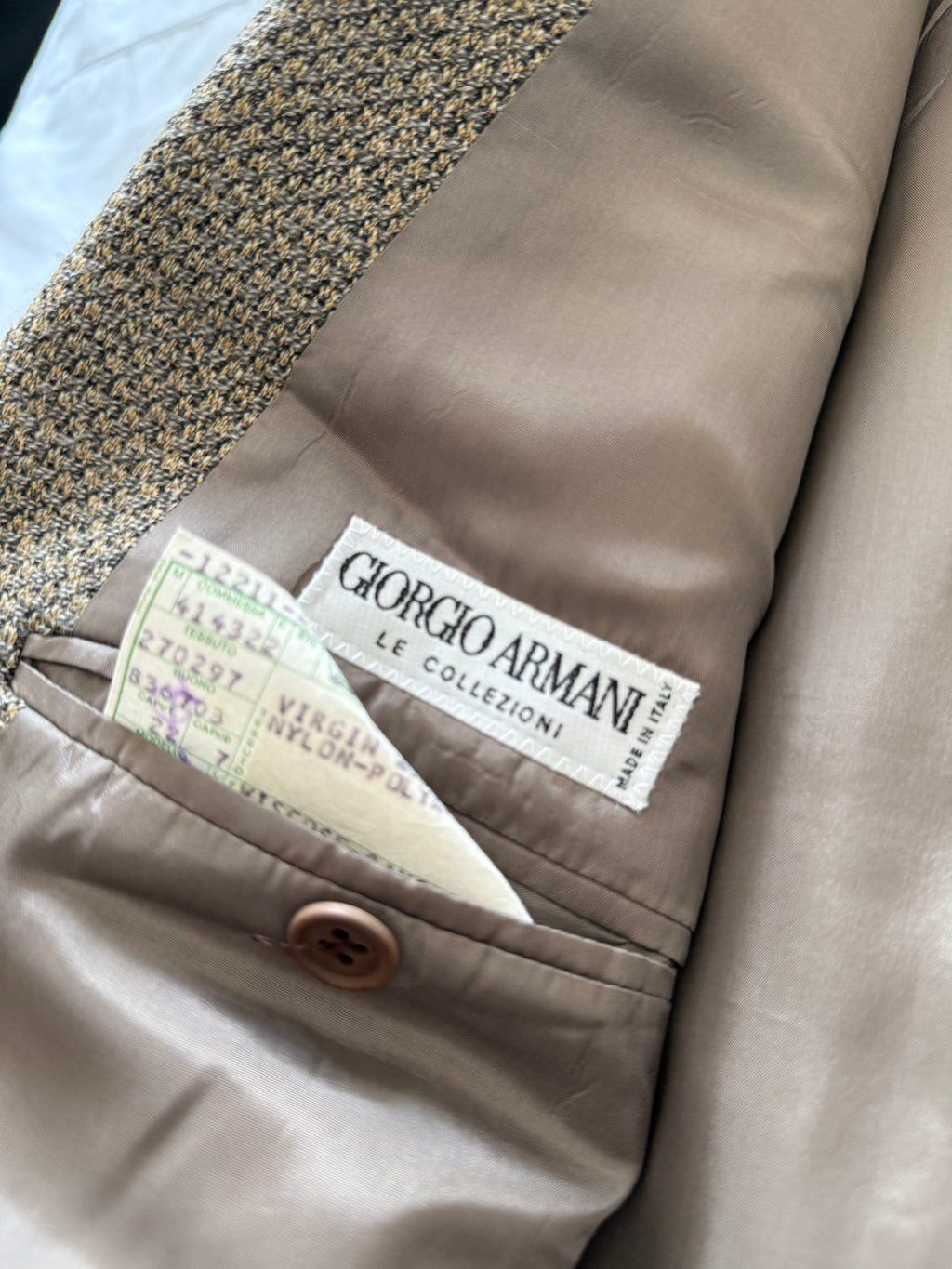 Giorgio Armani 1980s Peaked Lapel Double Breasted Textured Wool Sport Jacket Blazer - Size XXL