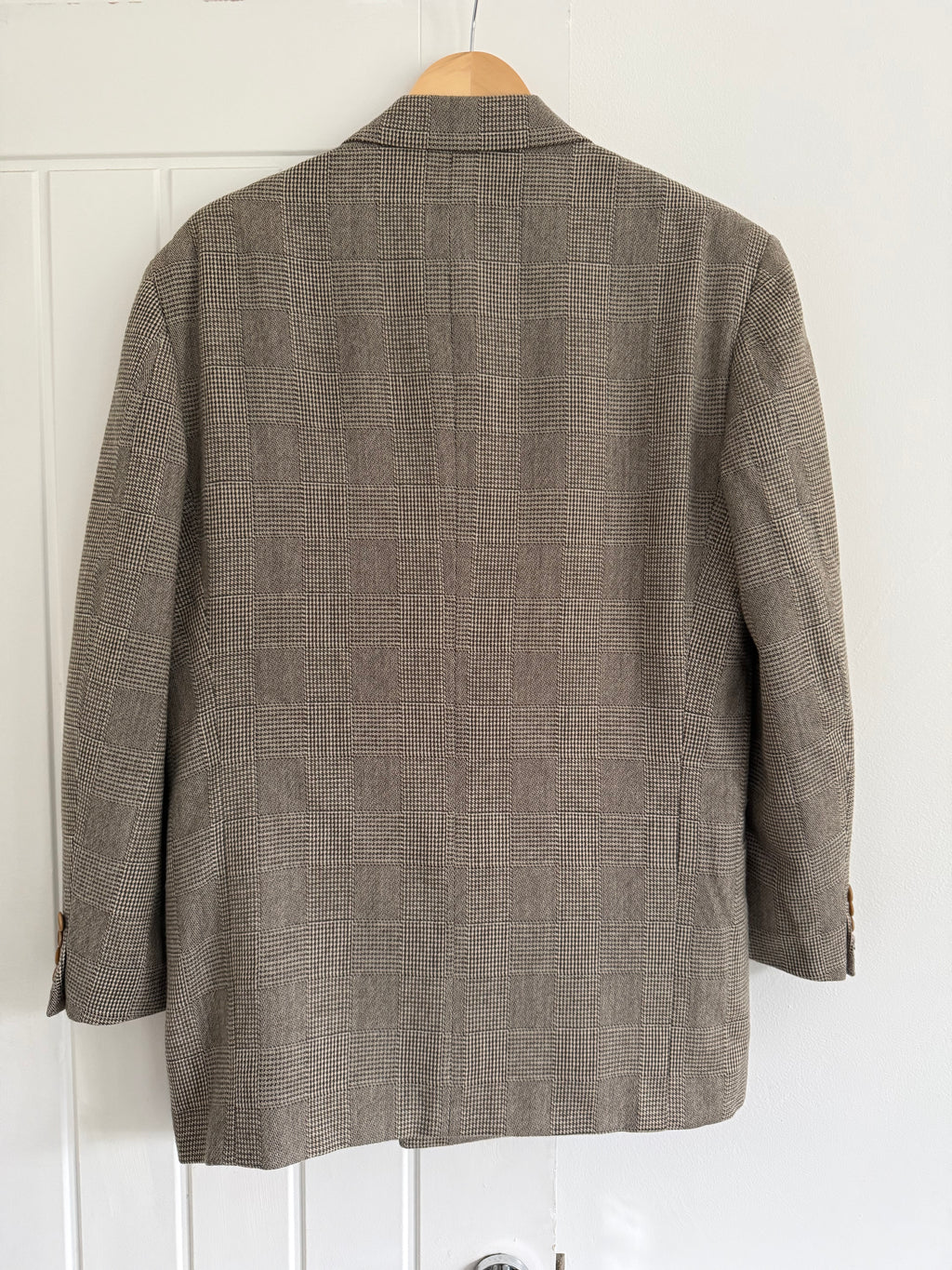 Valentino 1980s Peaked Lapel Double Breasted Textured Wool Sports Blazer Jacket - Size M