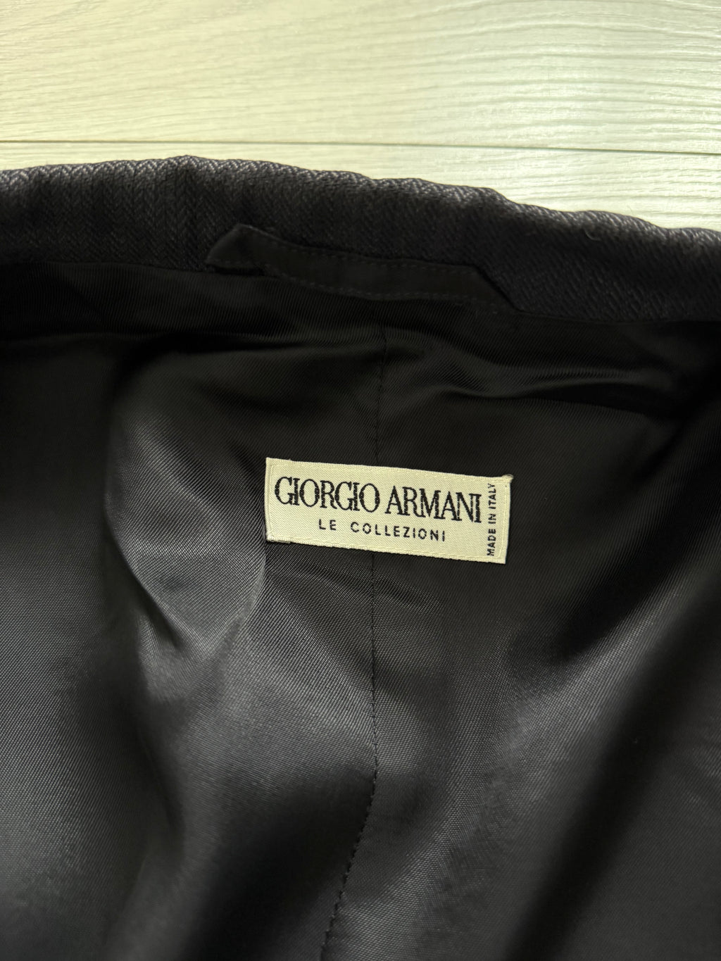 Giorgio Armani 1980s 2B Wool Silk Micro-Herringbone Sport Jacket Blazer - Size L