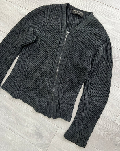 Comme Des Garcons Homme Plus AW1997 'Magic of Bias' Twisted Zip-Front Knit - Size S