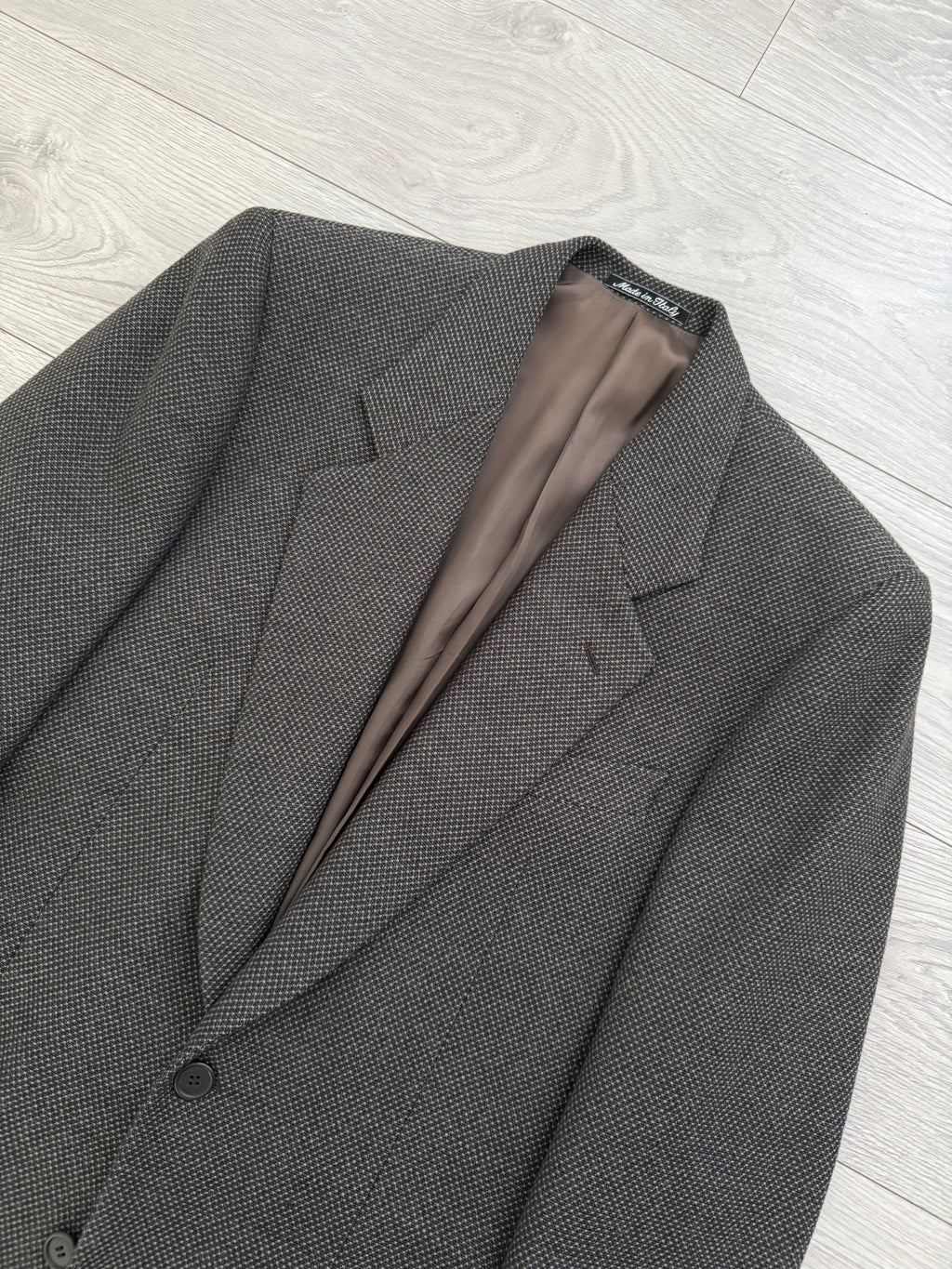 Giorgio Armani 1980s Textured 2B Wool Brown Sports Blazer Jacket - Size M