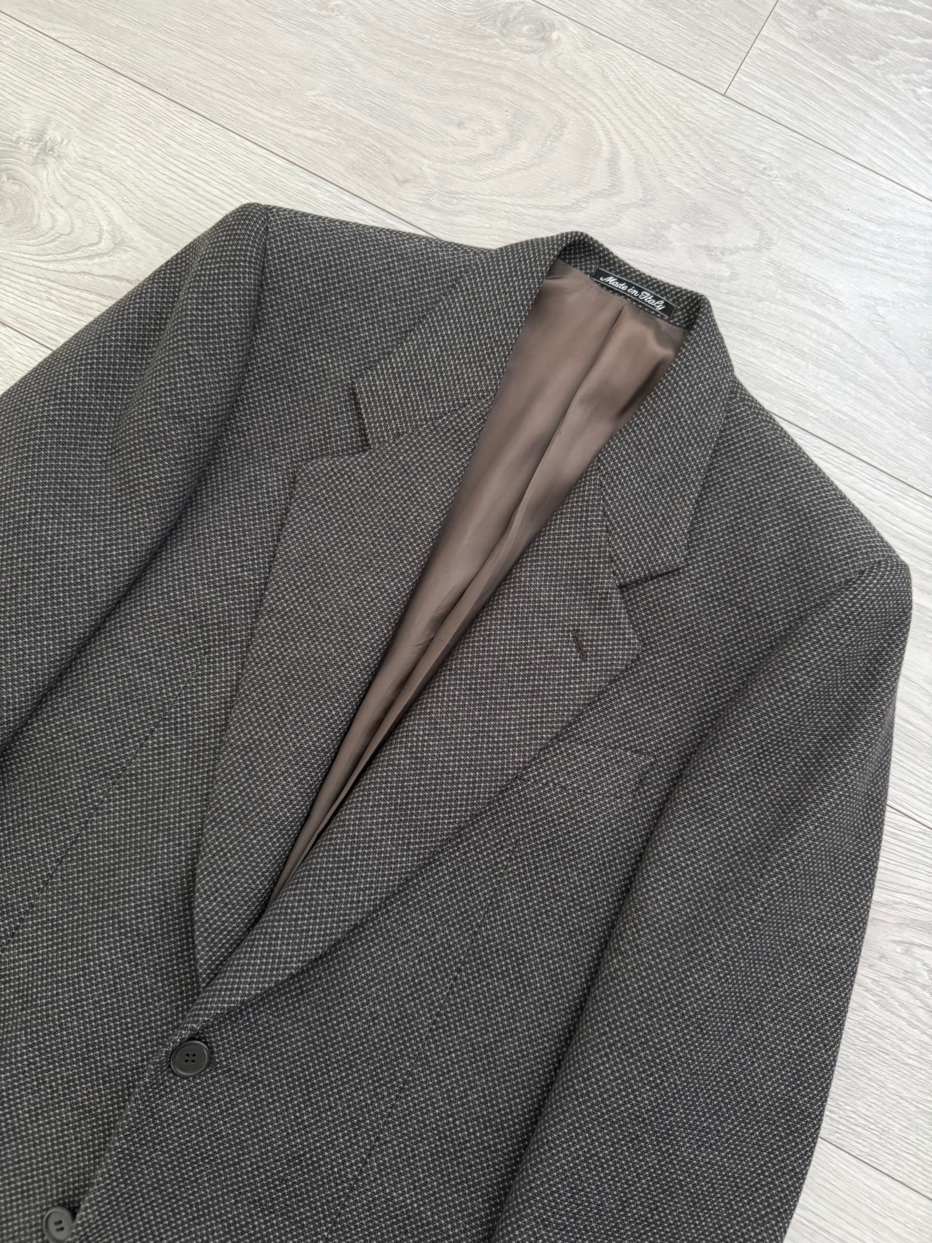 Giorgio Armani 1980s Textured 2B Wool Brown Sports Blazer Jacket - Size M