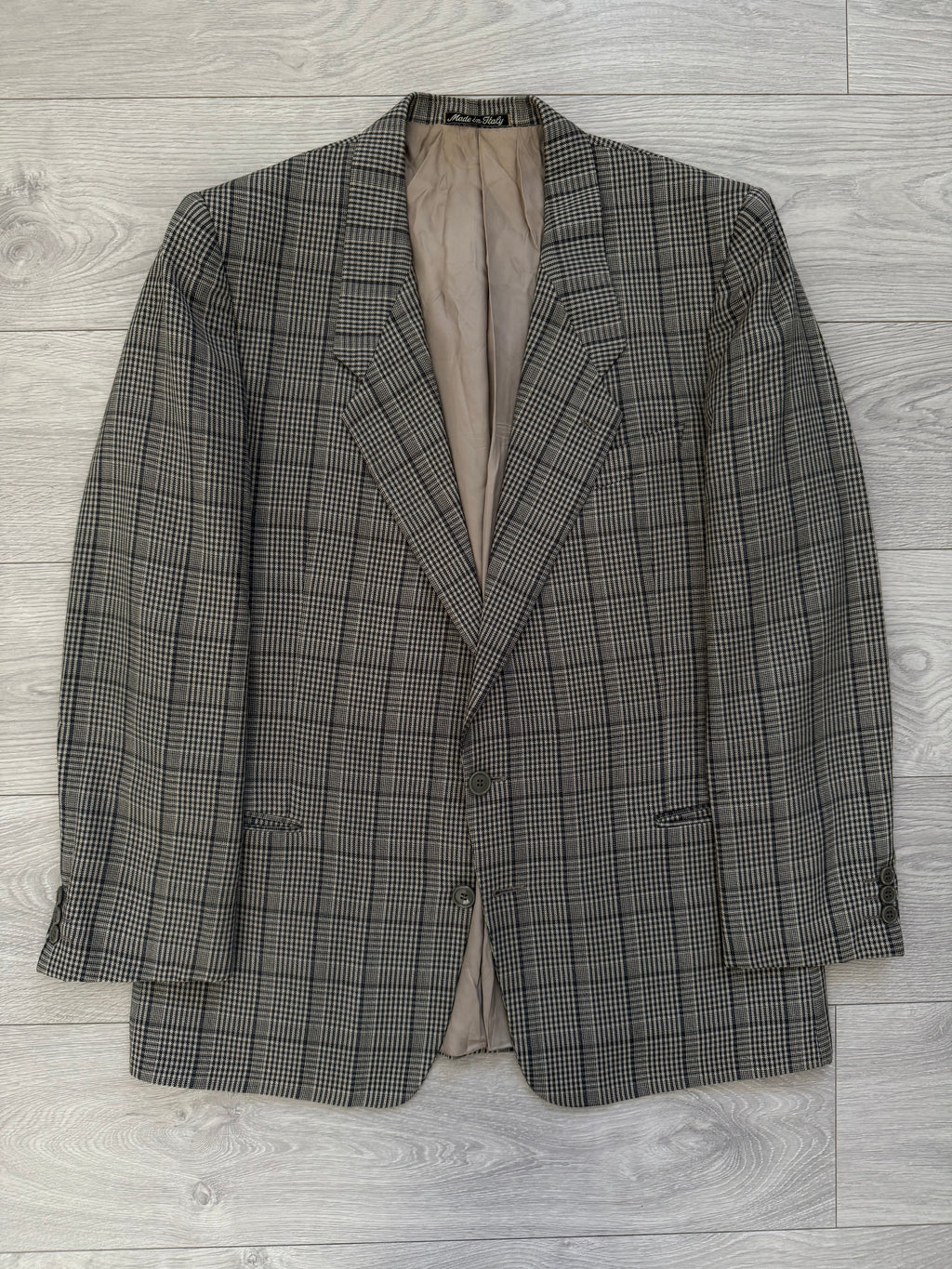 Giorgio Armani 1980s Mainline Wool Check Blazer Sports Jacket - Size L