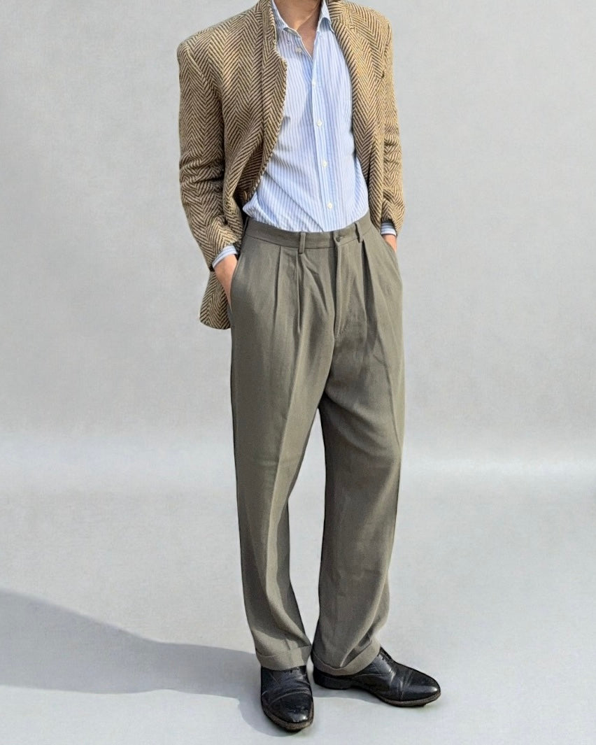 Armani 1990s Draped Double Pleated Pants - Size 30