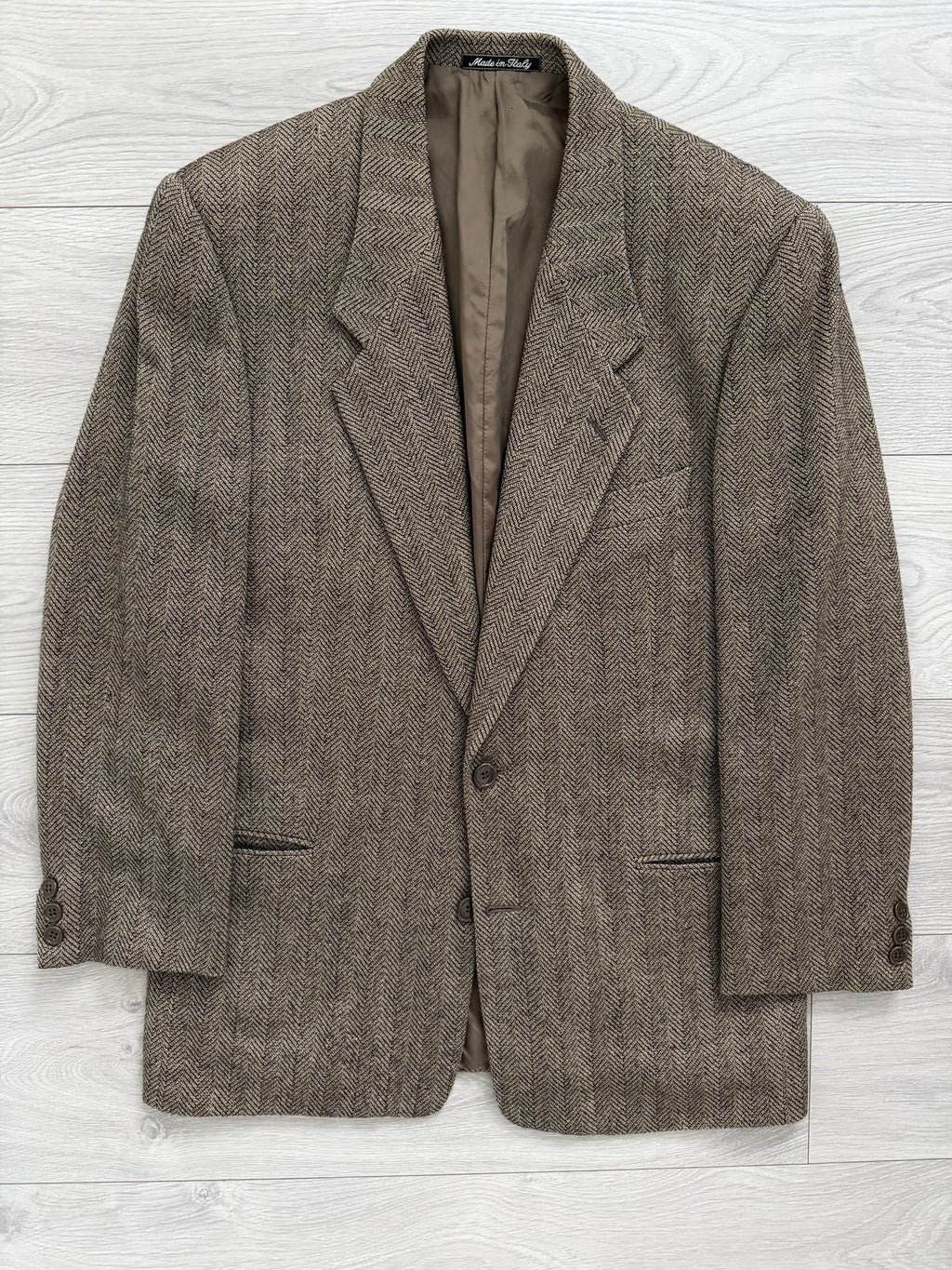 Giorgio Armani 1980s 2B Herringbone Wool Sport Jacket Blazer - Size M