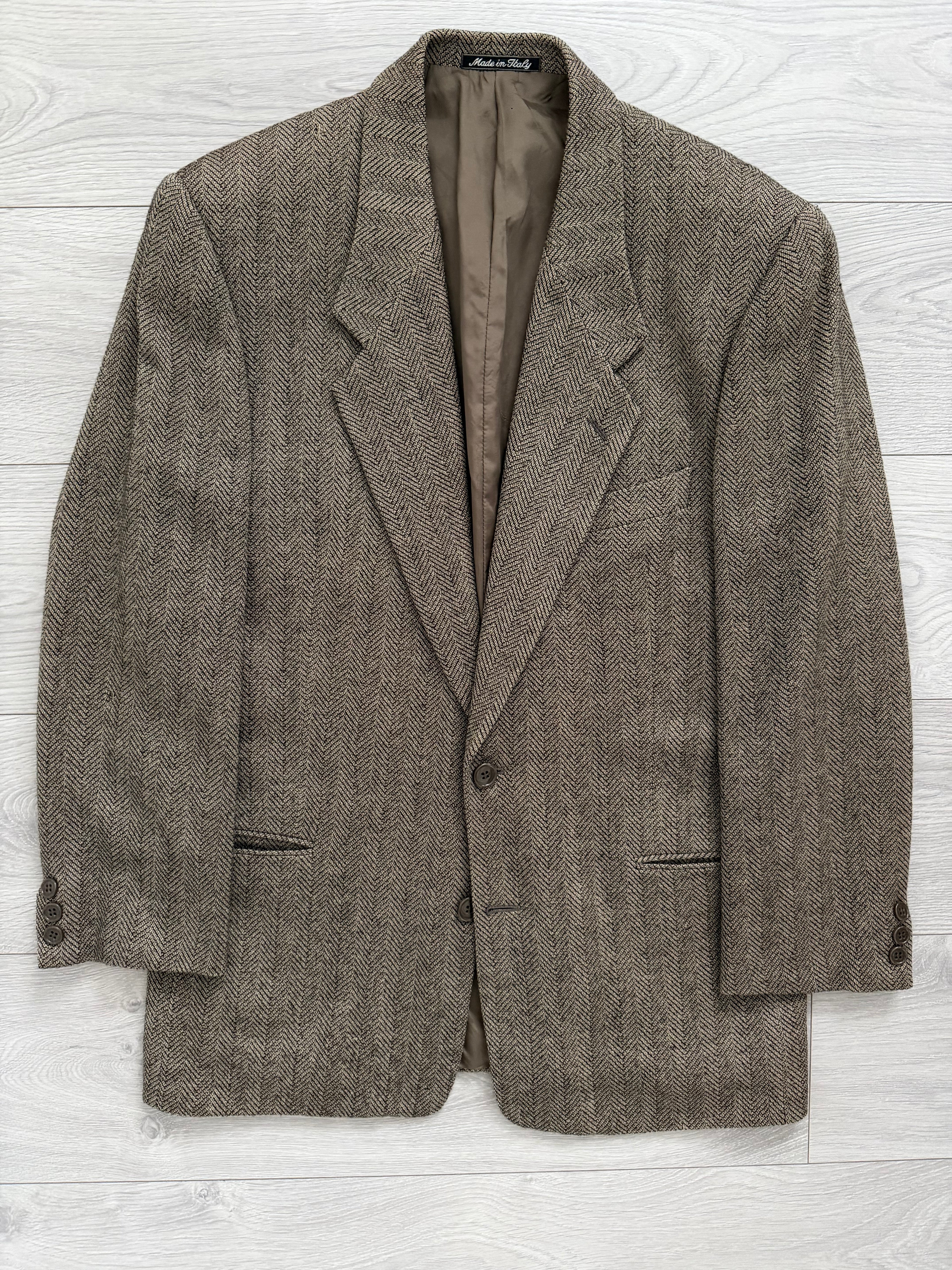 Giorgio Armani 1980s 2B Herringbone Wool Sport Jacket Blazer - Size M