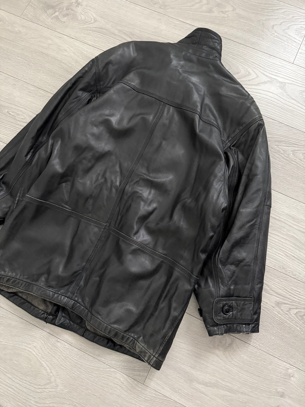 Sicons Armani 1980s Leather Hunting Jacket Coat - Size M