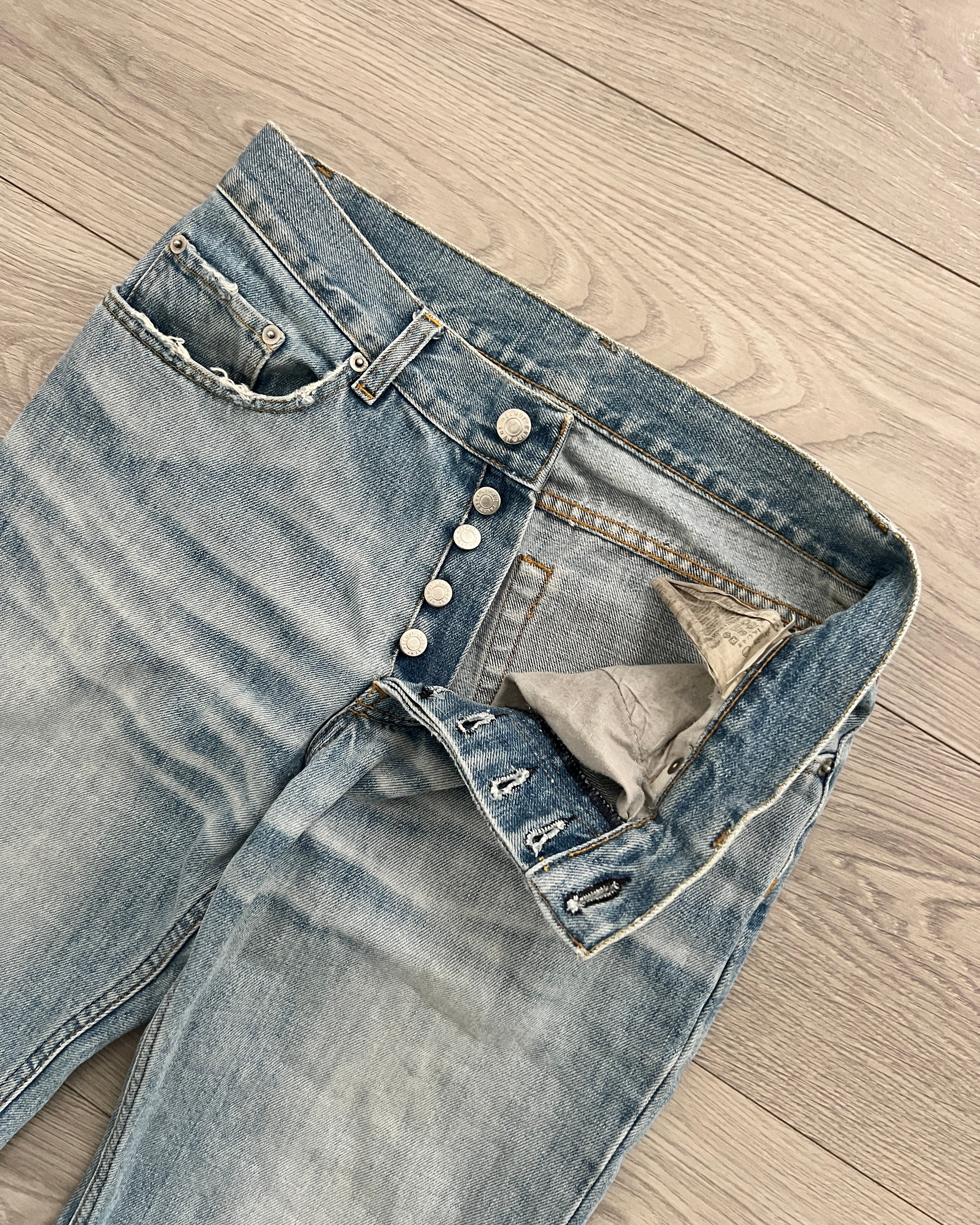 Helmut Lang 2003 Vintage Clean Broken Denim Jeans Classic Low Cut - Size 30