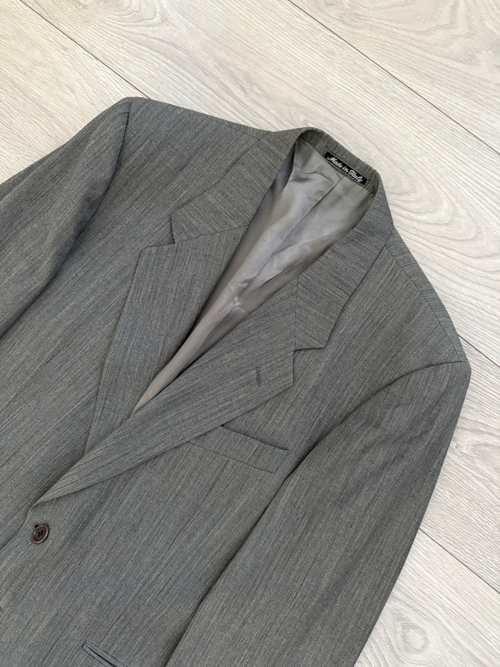 Valentino 1980s 2B Heathered Grey Wool Sports Blazer Jacket - Size L