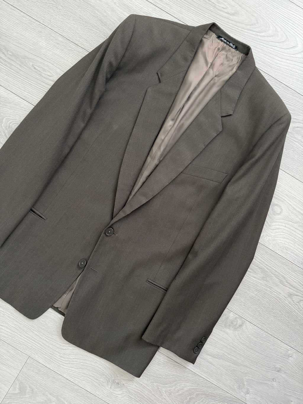 Giorgio Armani 1980s 2B Taupe Brown Wool Sports Jacket Blazer - Size XL