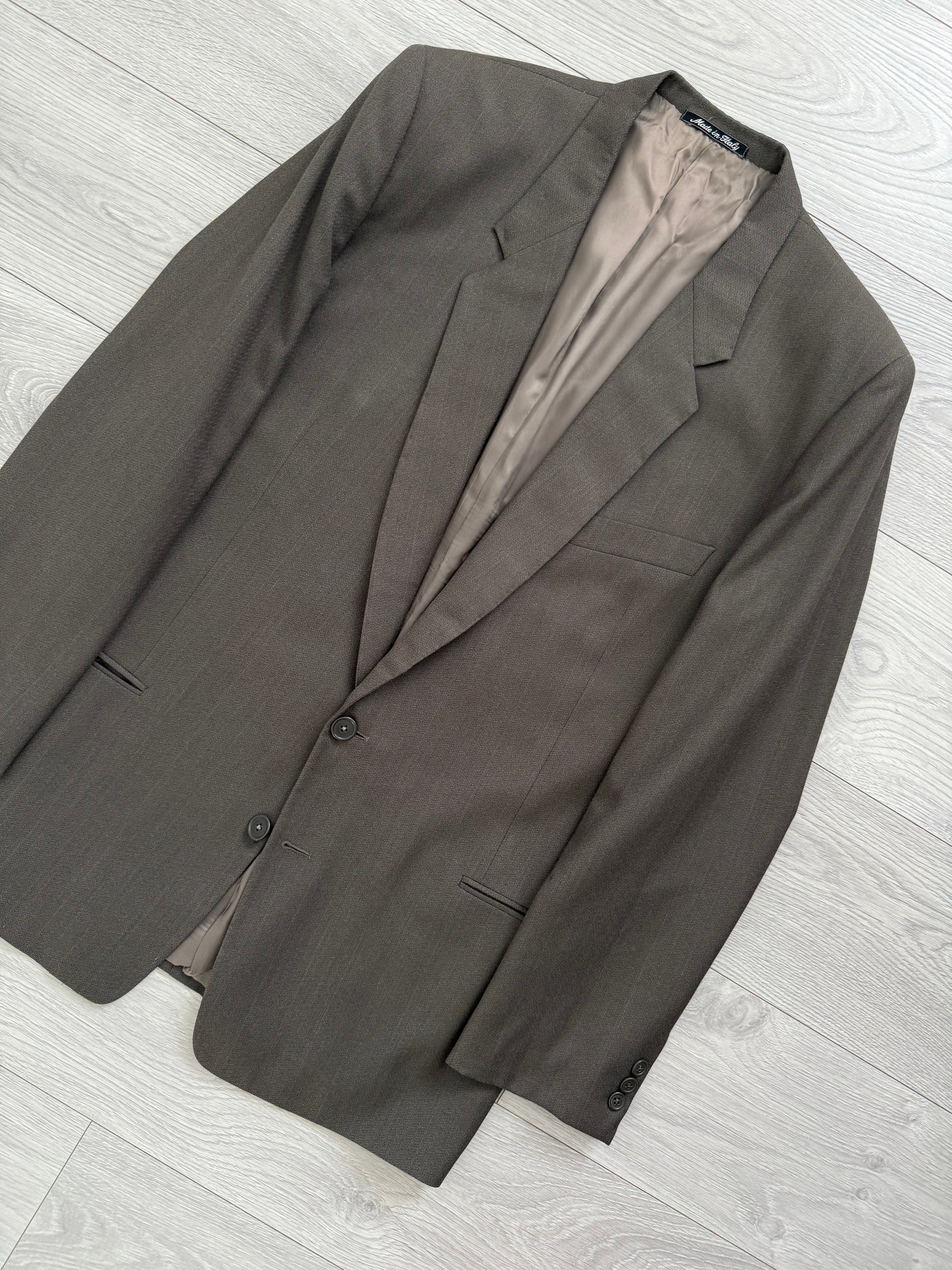 Giorgio Armani 1980s 2B Taupe Brown Wool Sports Jacket Blazer - Size XL