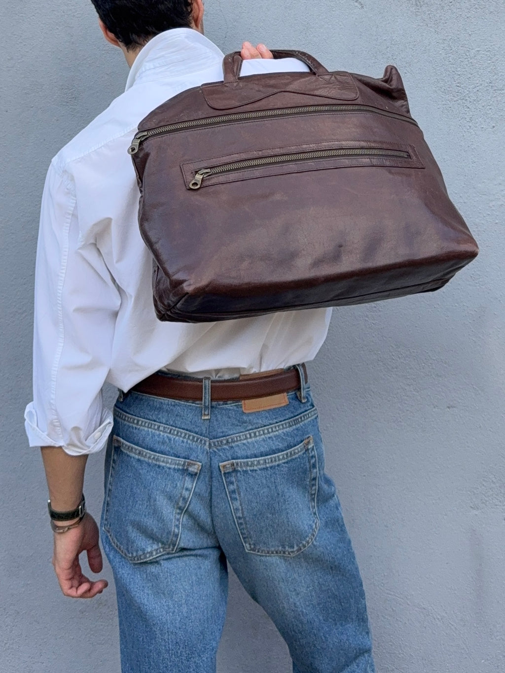 Valentino 1980s Spear Collar Chest Pocket Cotton Shirt - Size M