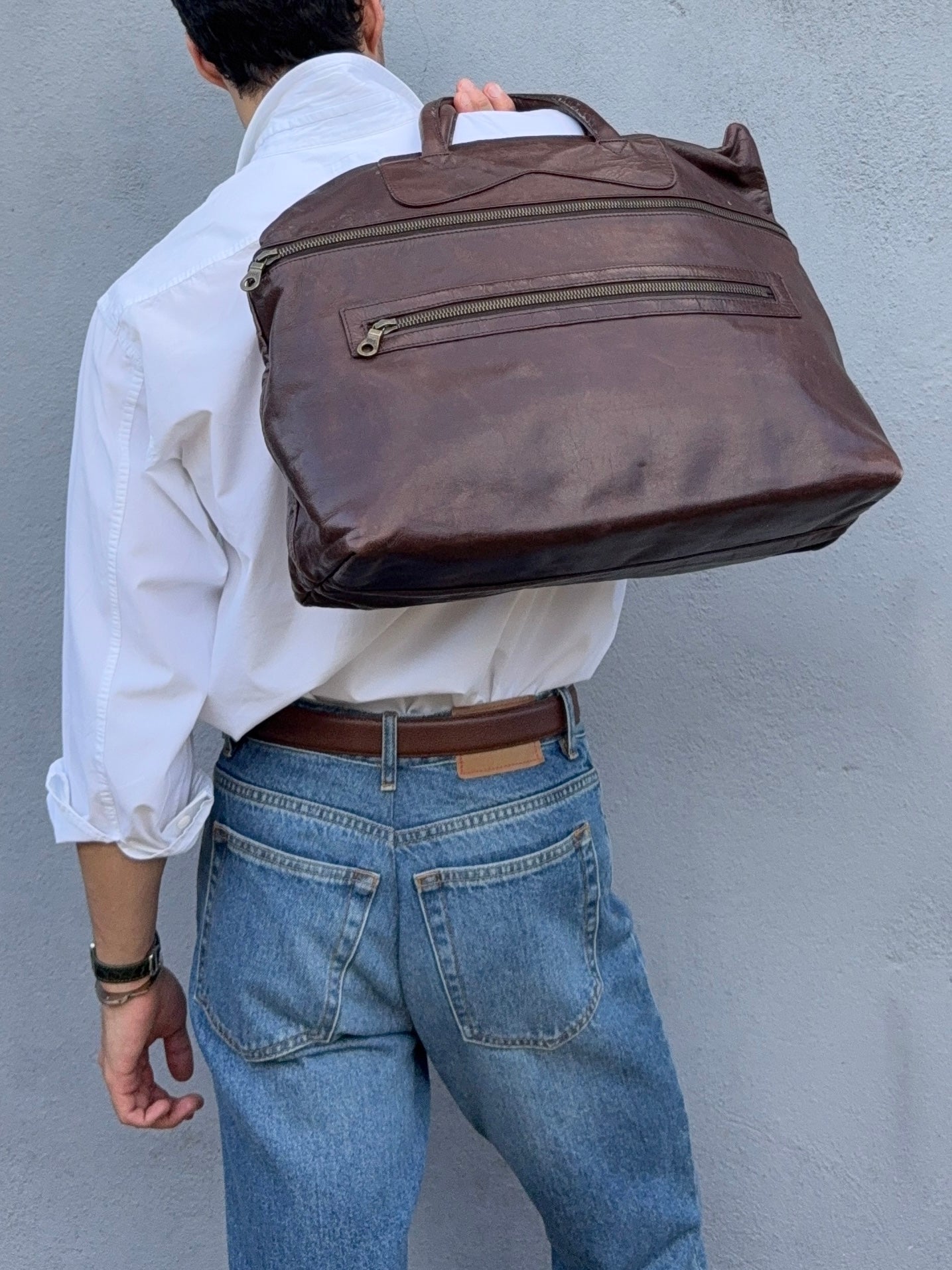 Valentino 1980s Spear Collar Chest Pocket Cotton Shirt - Size M