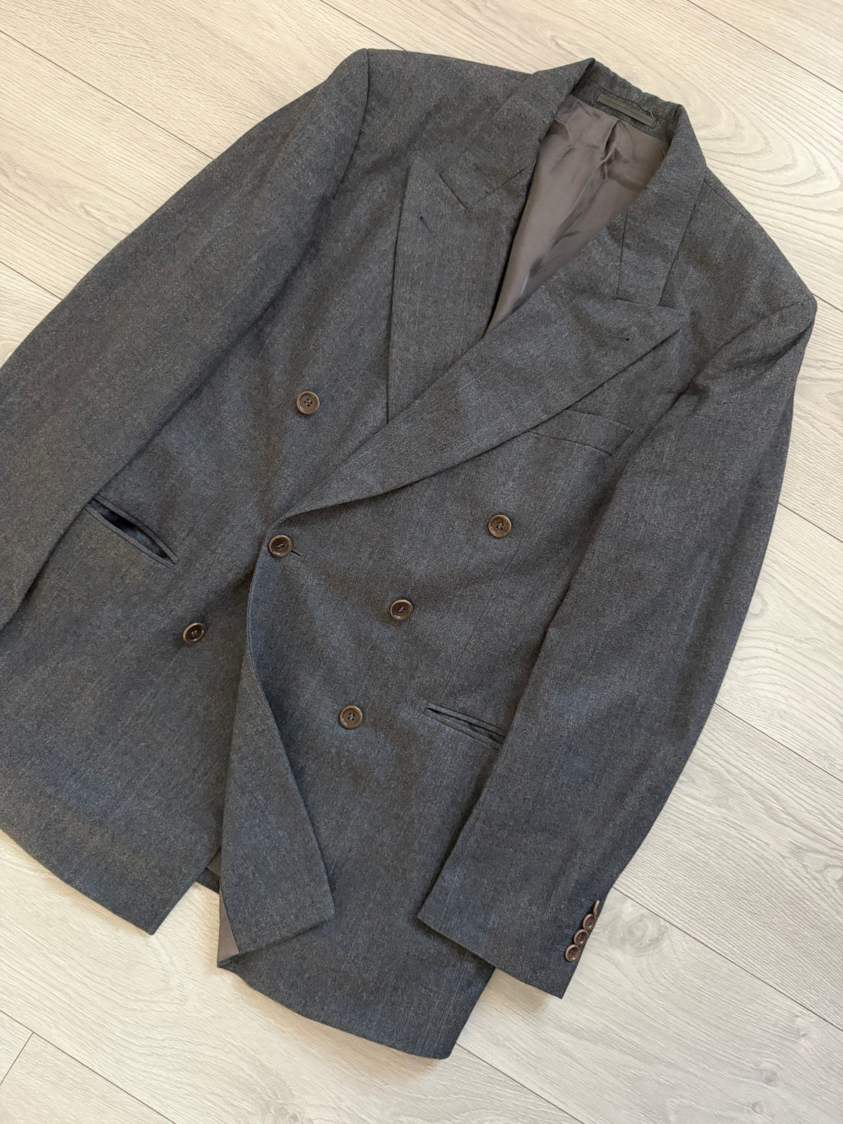 Hugo Boss 1980s Super 120s Peaked Lapel Double Breasted Wool Sport Jacket Blazer - Size XL