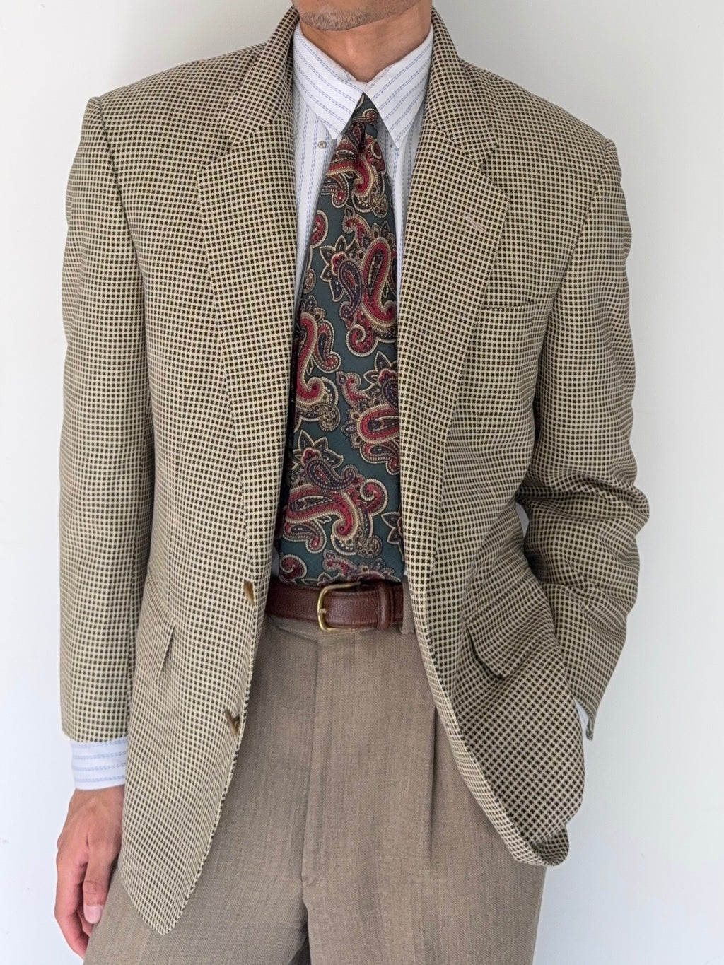 Dior 1980s 2B Unlined Textured Wool Sports Blazer Jacket - Size S